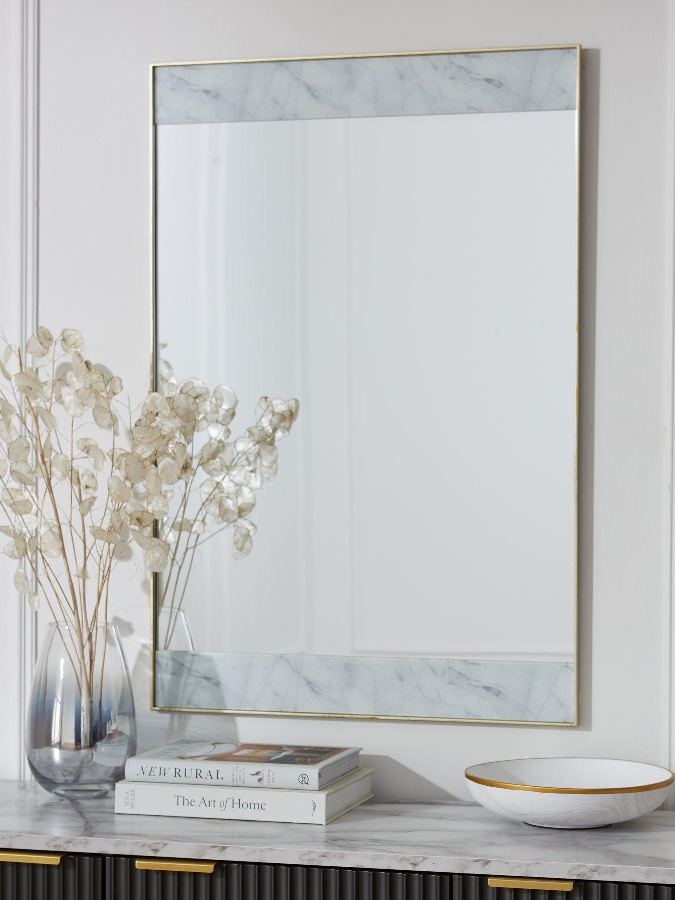 undefined Marble/Brass Wall Mirror 91x61cm