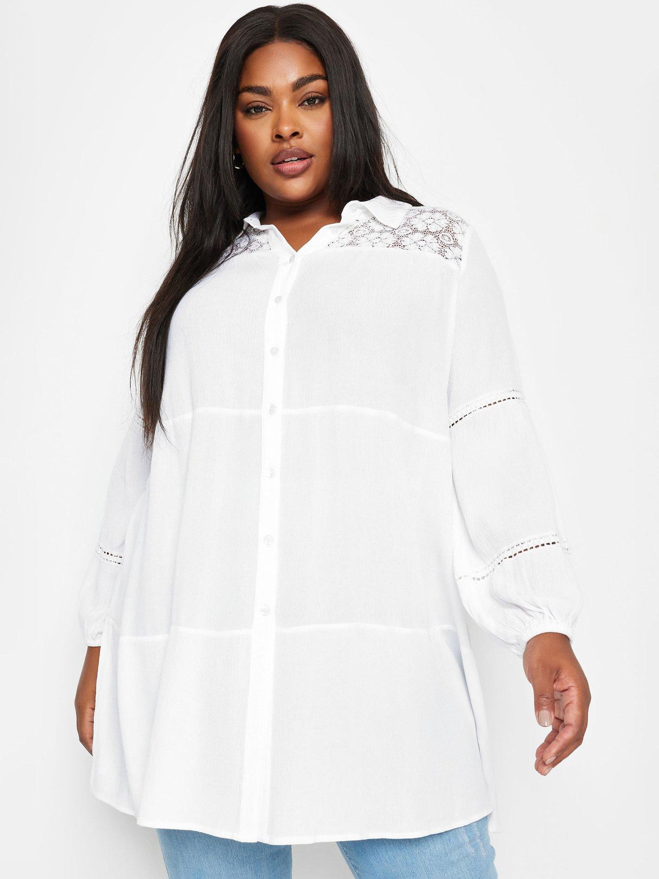 yours-curve-boho-long-sleeve-tiered-shirt-white