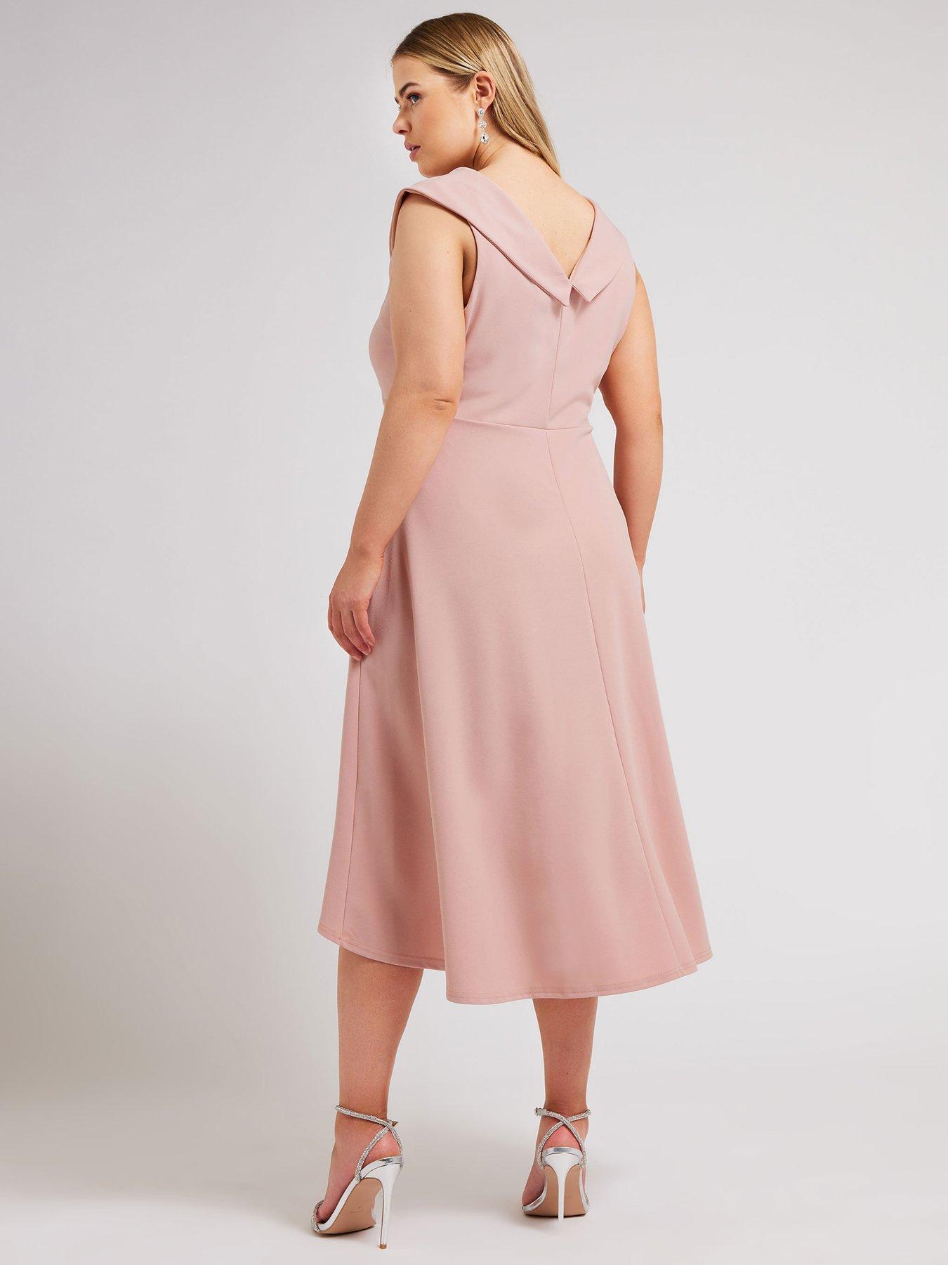 yours-curve-tuxedo-high-low-dress-pinkstillFront