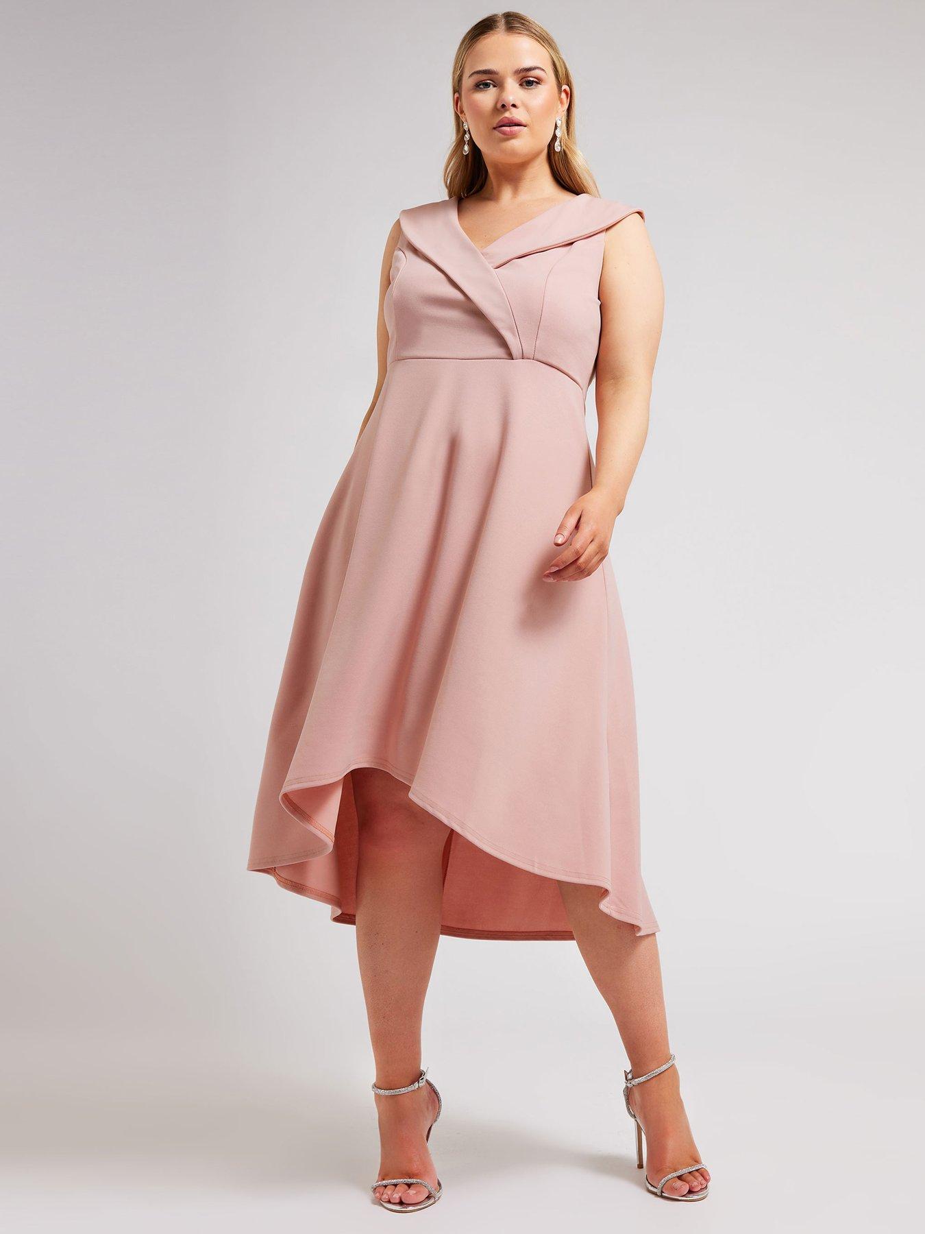 yours-curve-tuxedo-high-low-dress-pinkback