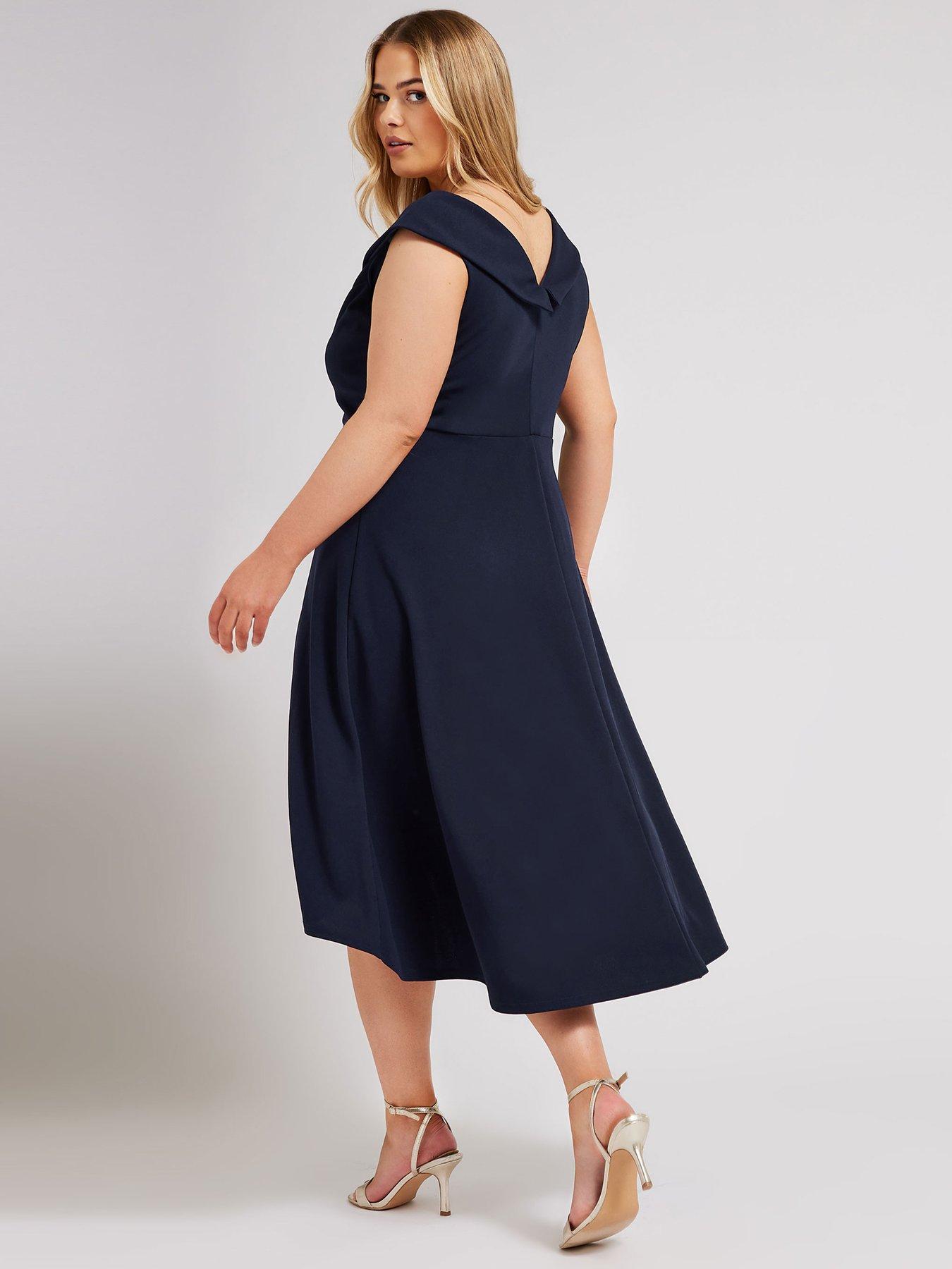 yours-curve-tuxedo-high-low-dress-bluestillFront