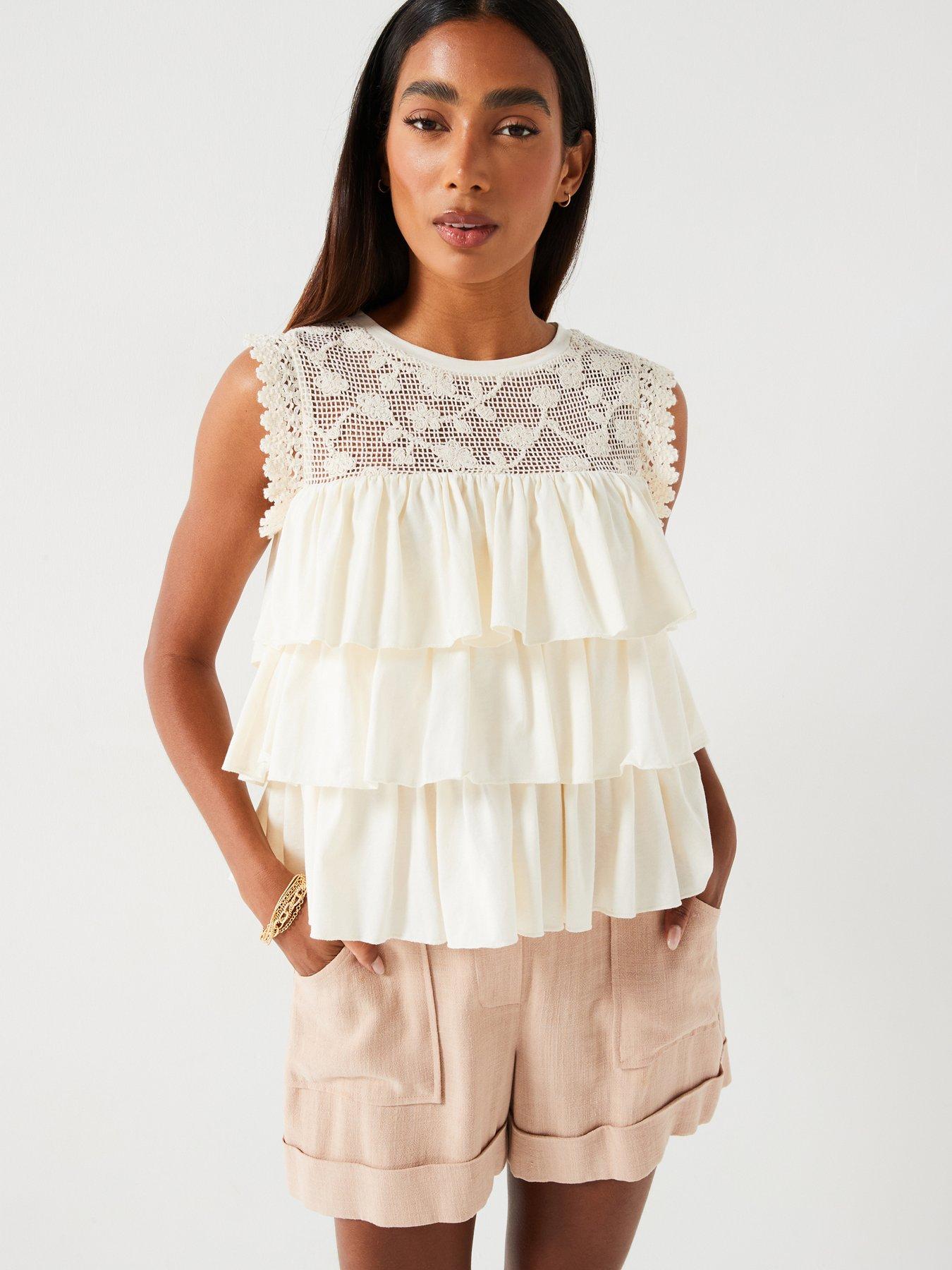 v-by-very-crochet-detail-frill-top-nude