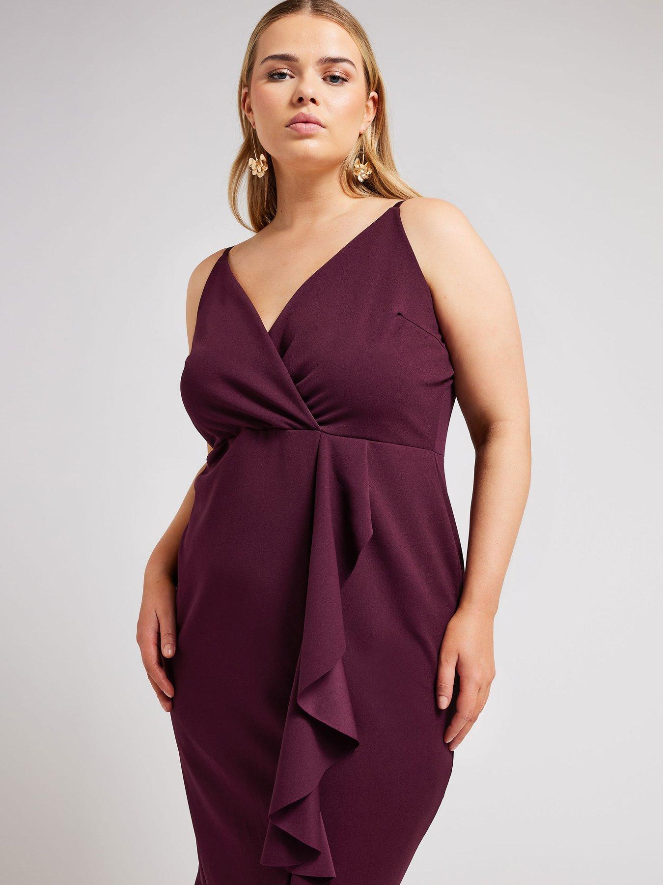 yours-curve-ruffle-wrap-dress-purpleback