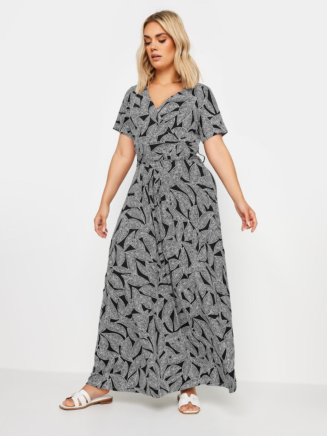 yours-leaf-print-wrap-maxi-dress-mono