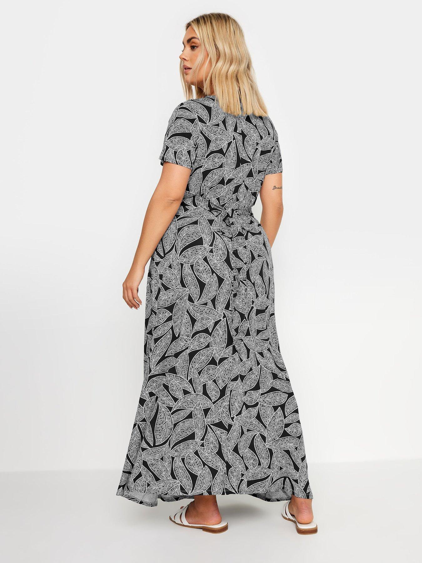 yours-leaf-print-wrap-maxi-dress-monostillFront