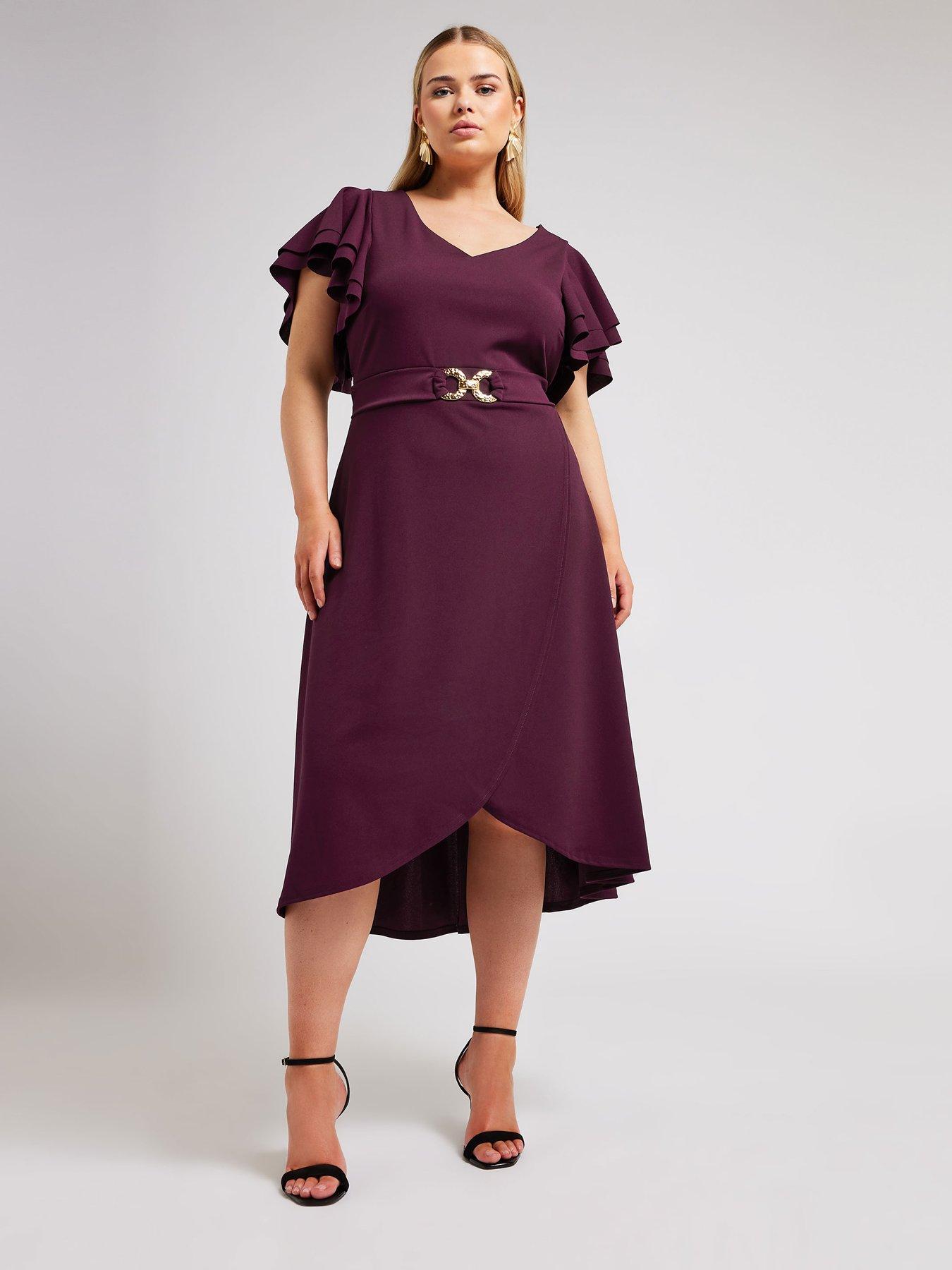 yours-curve-wrap-tulip-skirt-buckle-dress-purpleback