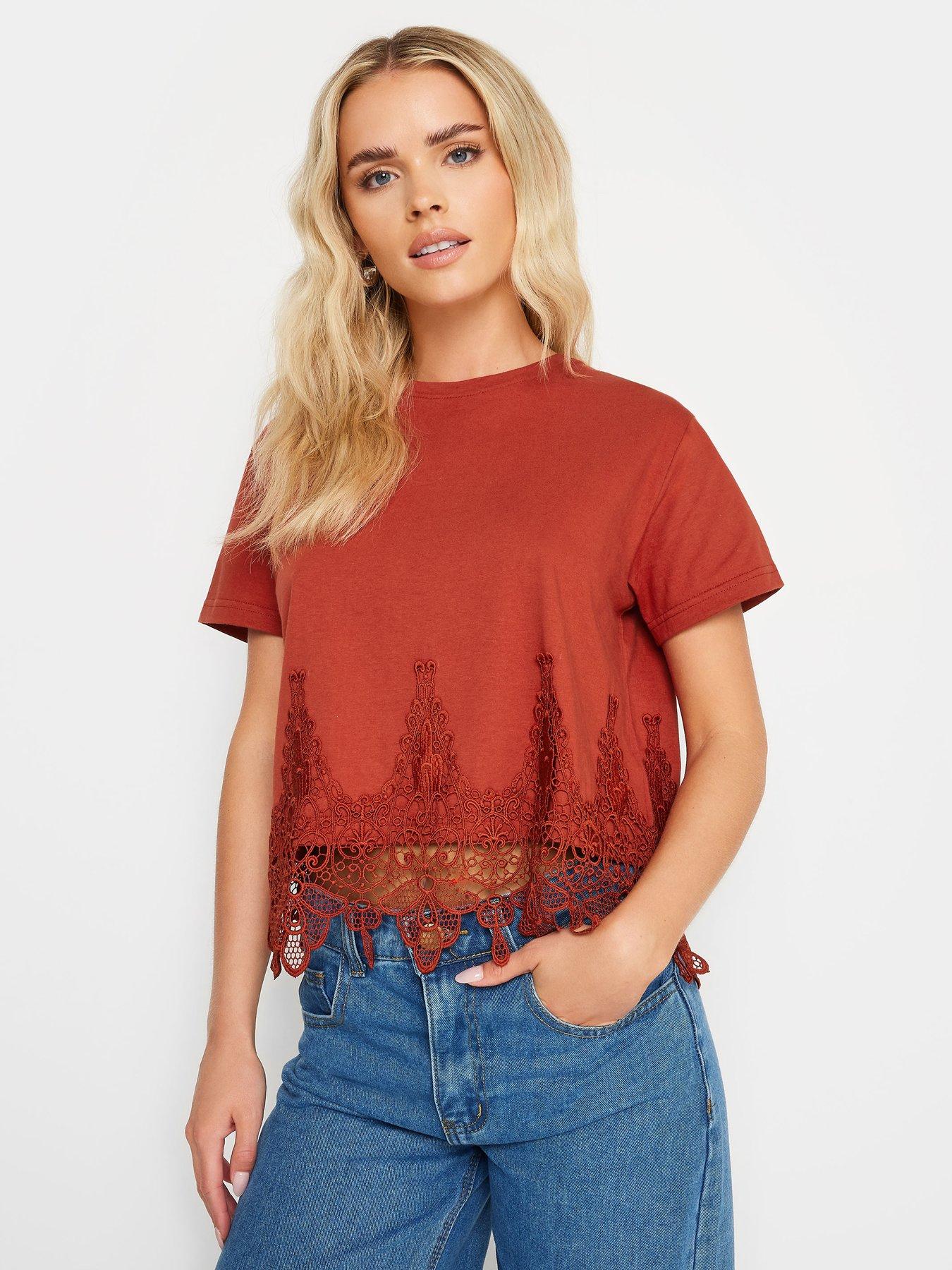 pixiegirl-petite-rust-crochet-hem-t-shirt-redoutfit