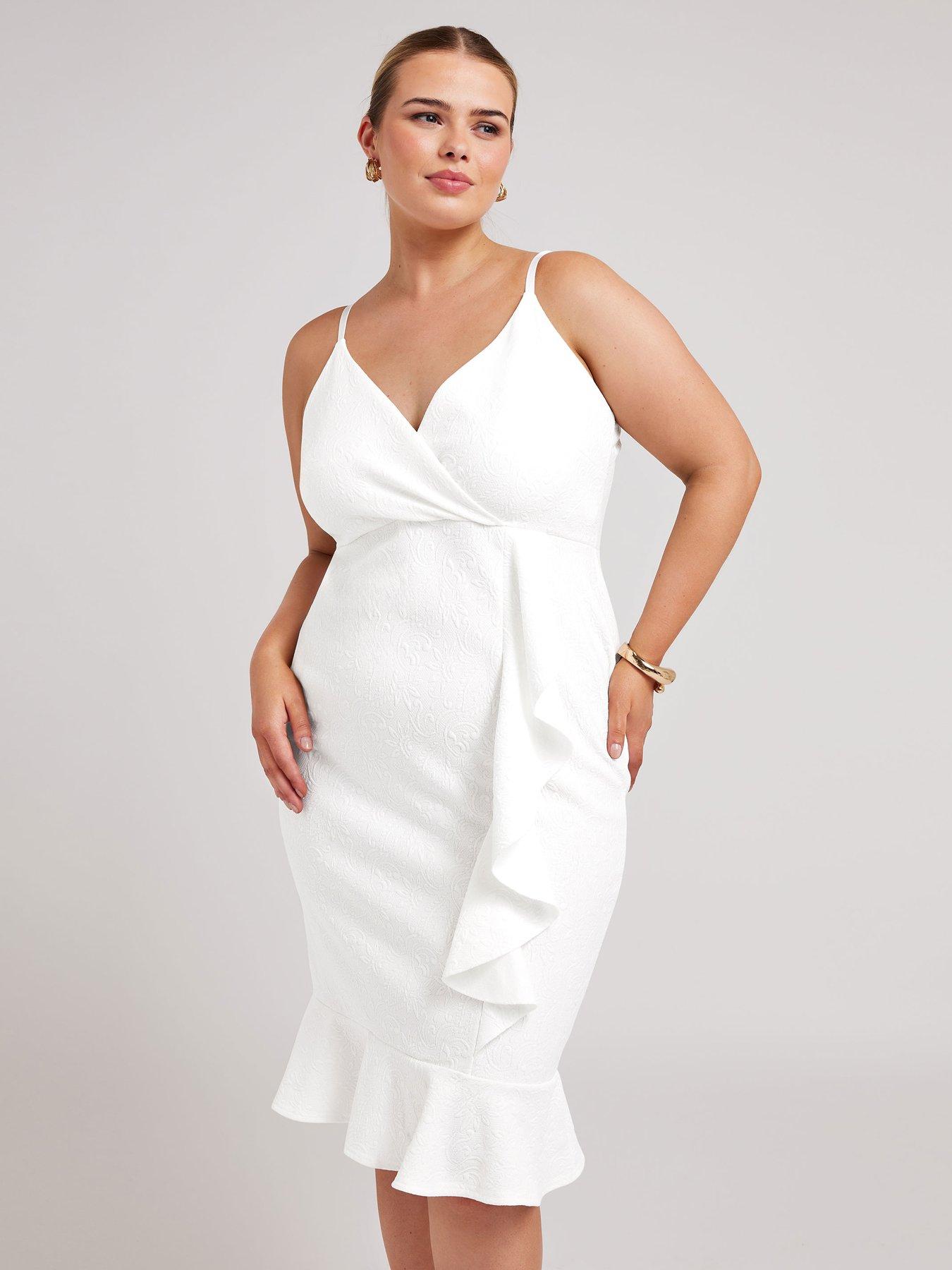 yours-curve-jacquard-ruffle-wrap-dress-whiteback