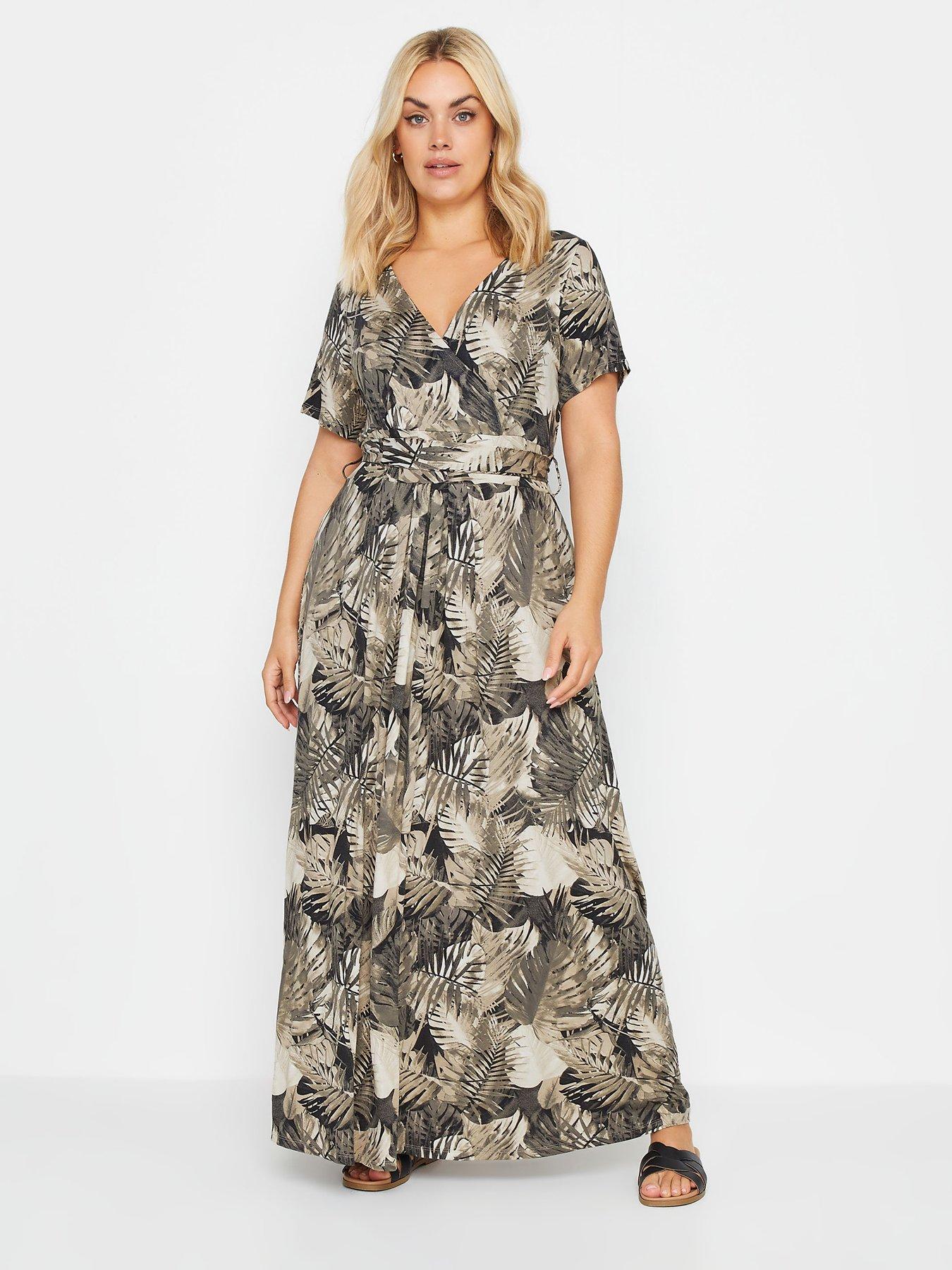 yours-curve-leaf-print-wrap-maxi-dress