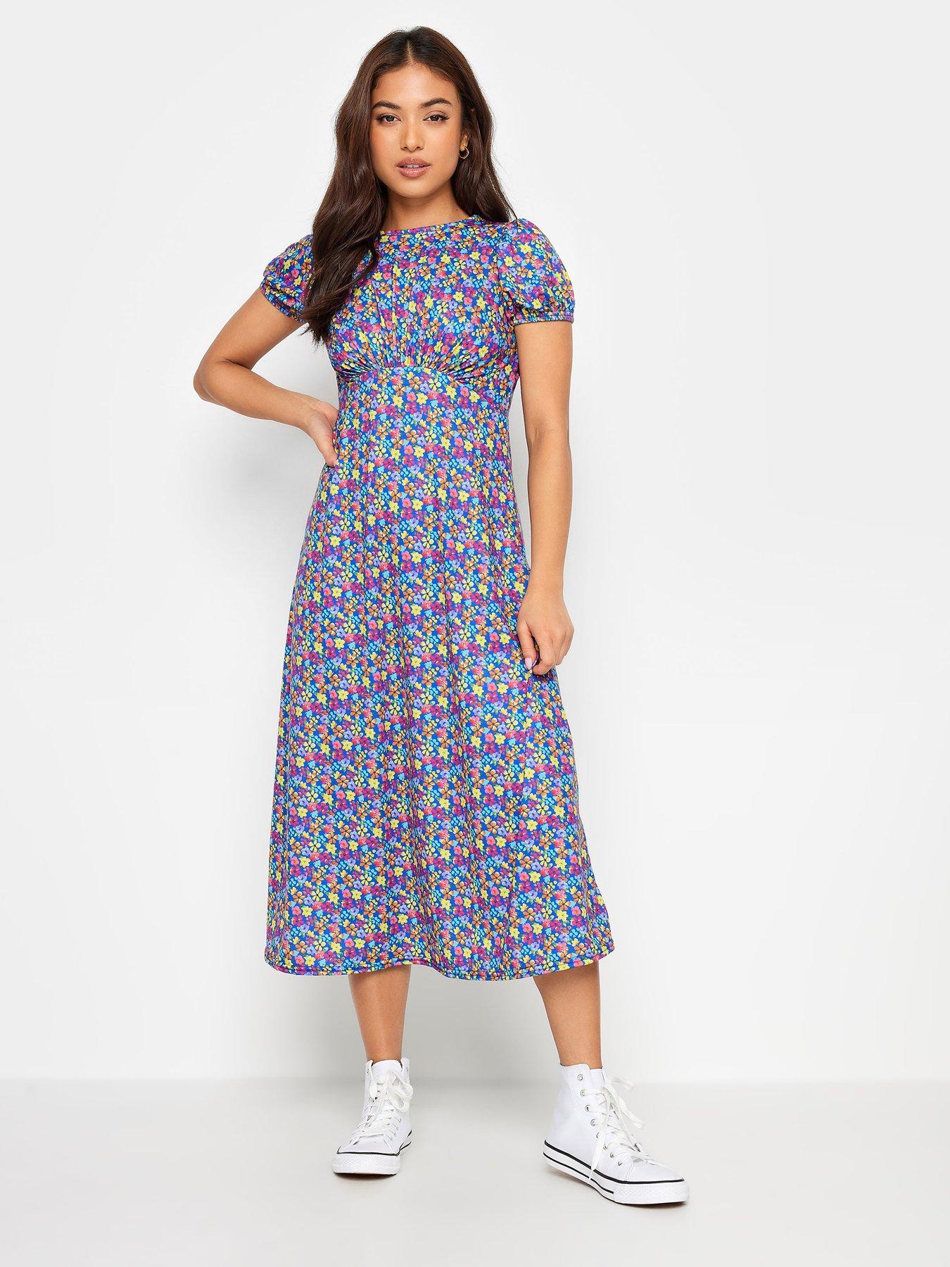 pixiegirl-petite-ditsy-puff-sleeve-midi-dress-blue