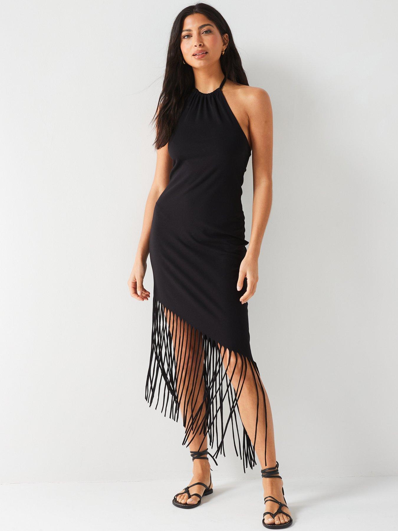 v-by-very-sleeveless-jersey-halterneck-fringe-midi-dress-black