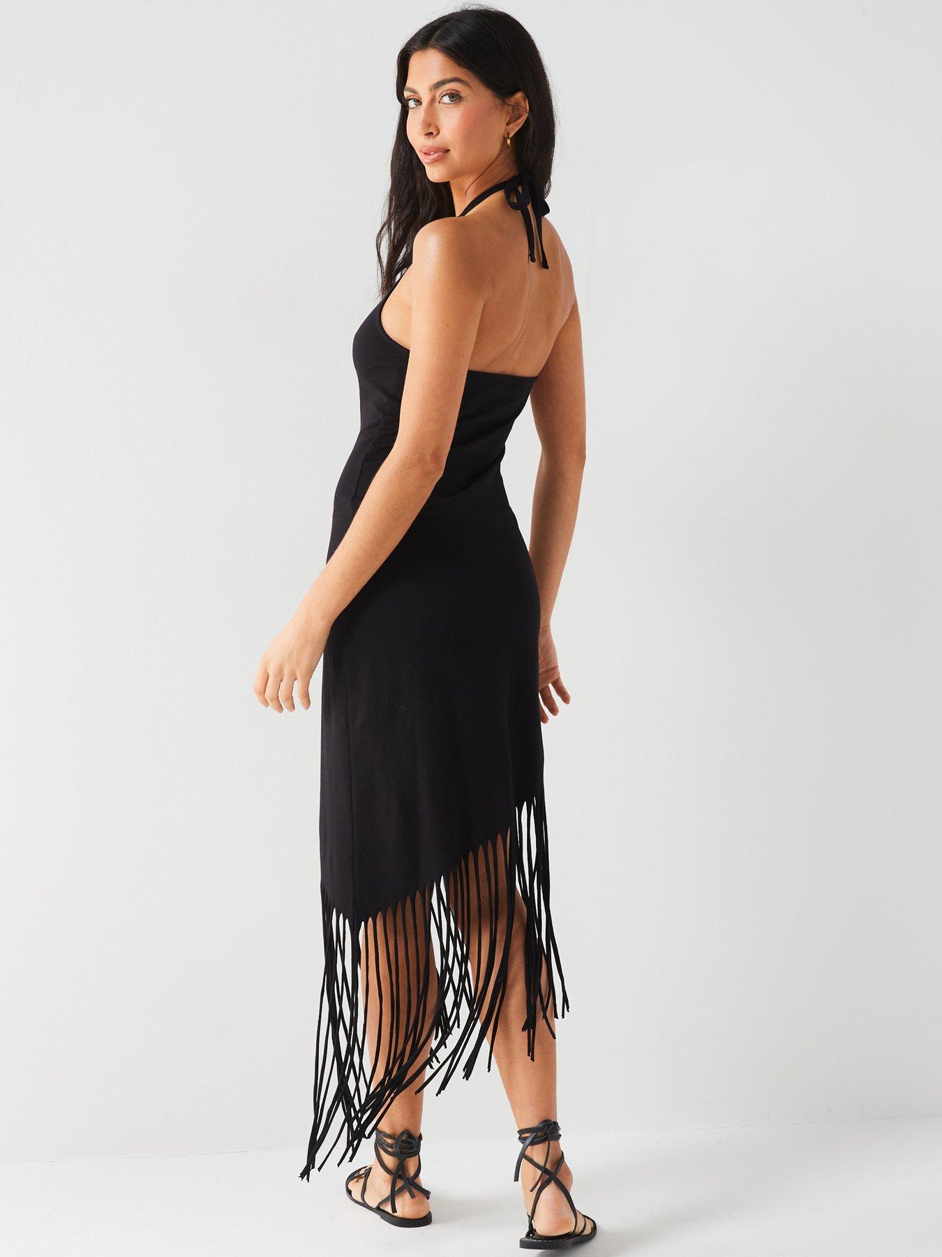 v-by-very-sleeveless-jersey-halterneck-fringe-midi-dress-blackstillFront