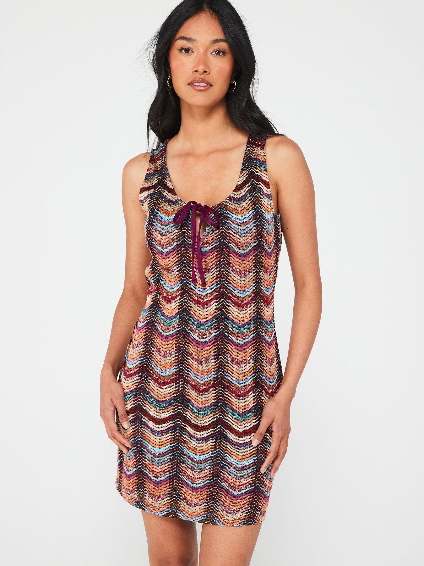 v-by-very-crochet-tie-mini-dress-multi