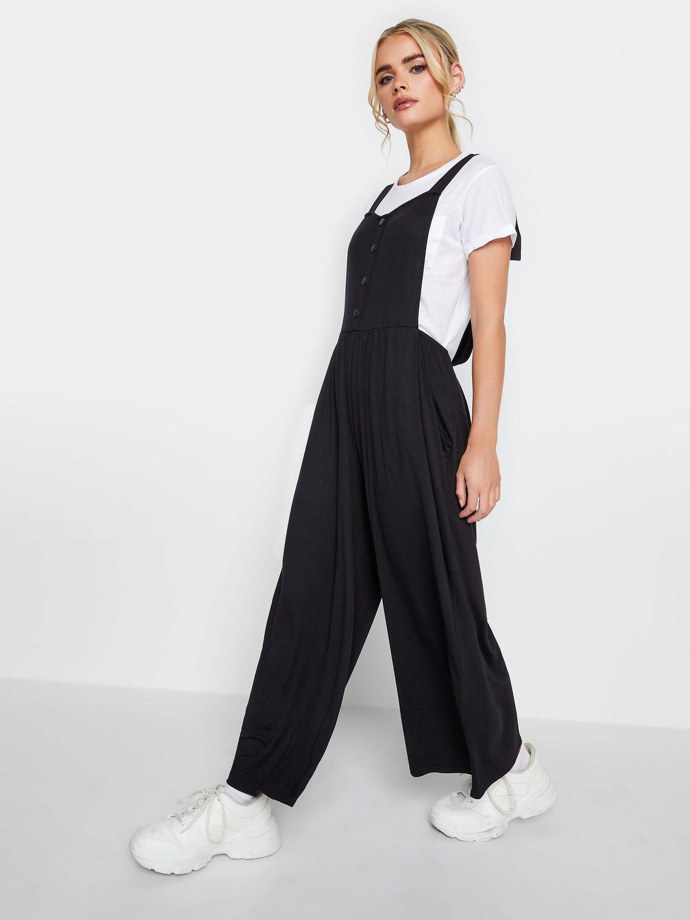 pixiegirl-petite-black-tie-strap-button-front-jumpsuit