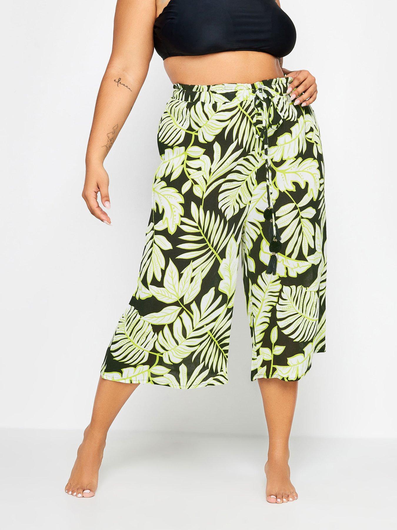 yours-curve-graphic-leaf-culotte-black