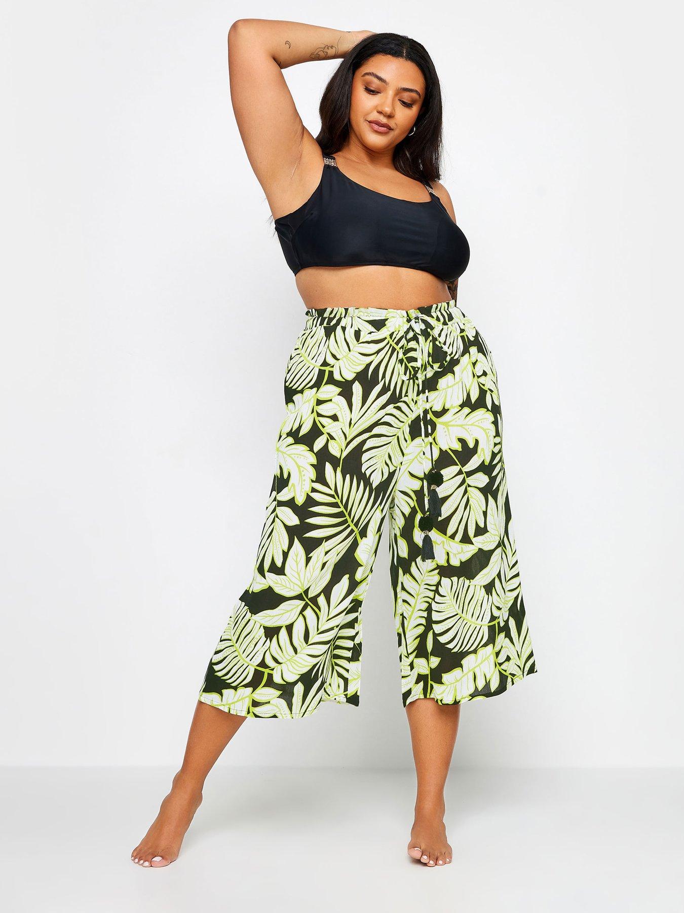 yours-curve-graphic-leaf-culotte-blackback