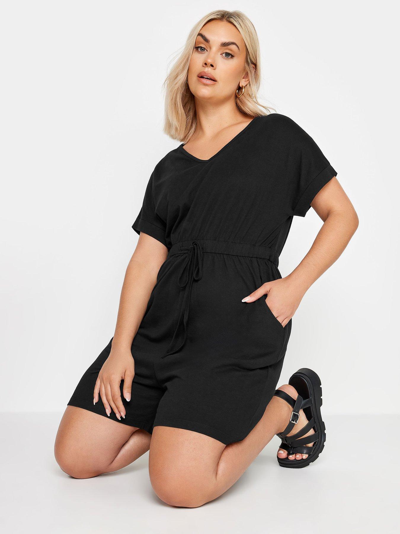 yours-curve-t-shirt-drawcord-playsuit-blackoutfit