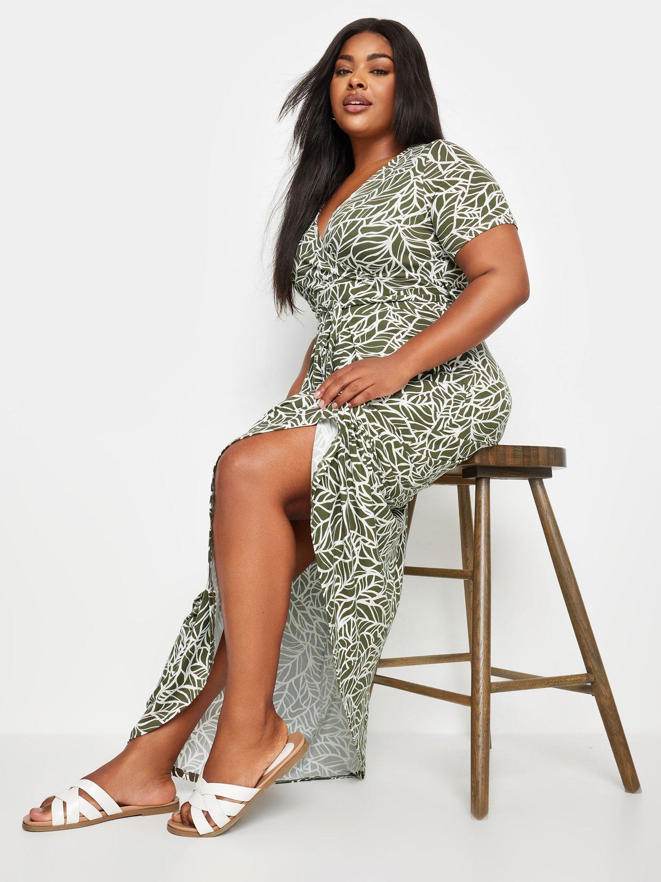 yours-leaf-print-wrap-dress-greenback