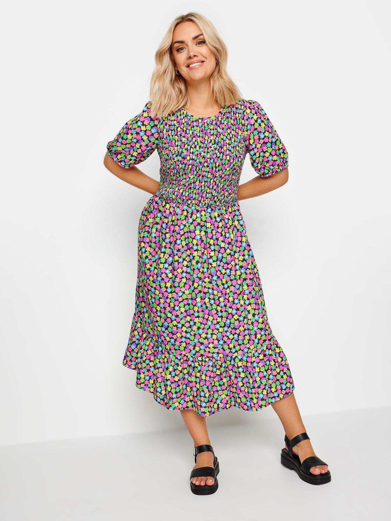 yours-shirred-print-midaxi-dress-with-puffed-short-sleeves-multiback