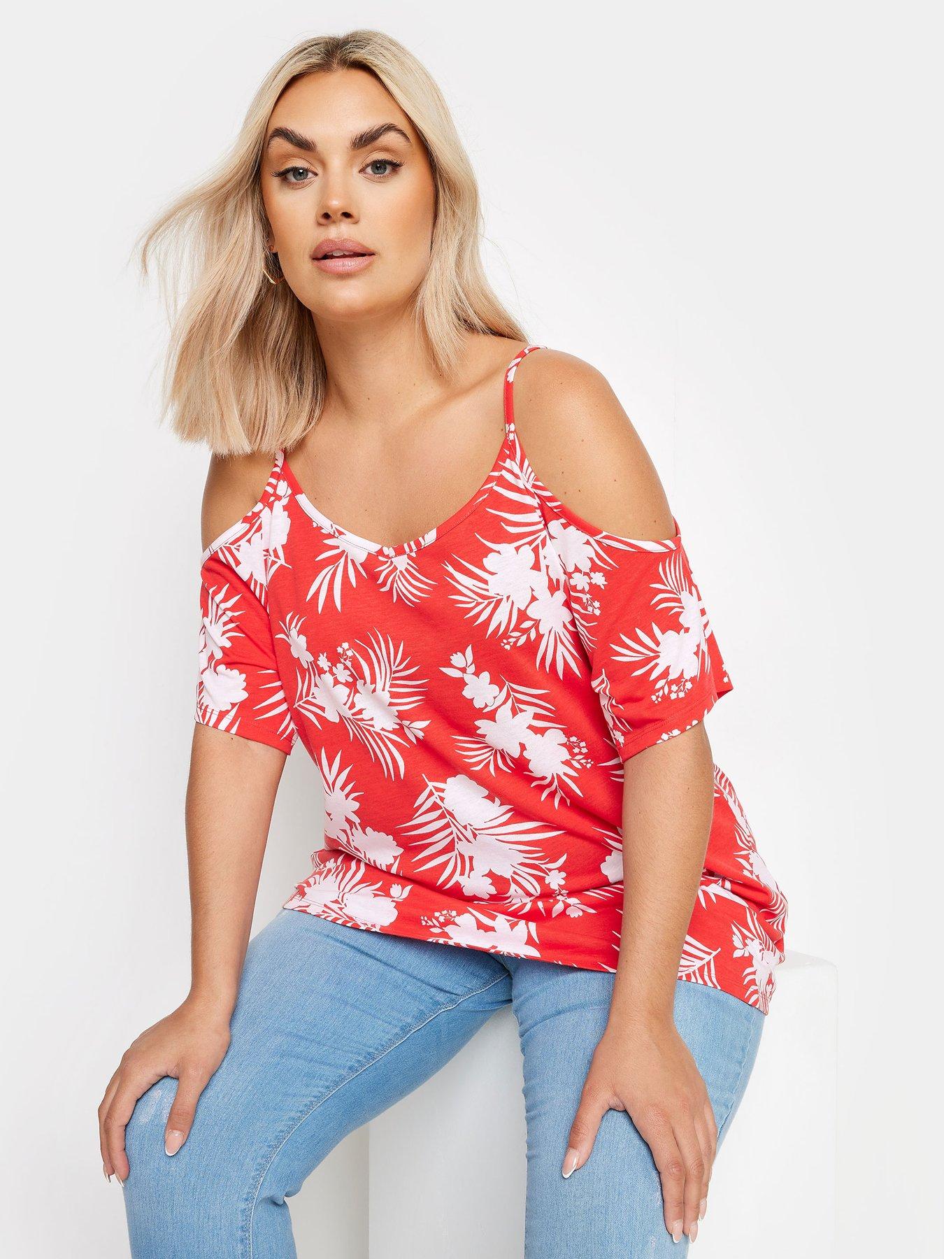 yours-curve-strappy-cold-shoulder-red-silhouette-tropical