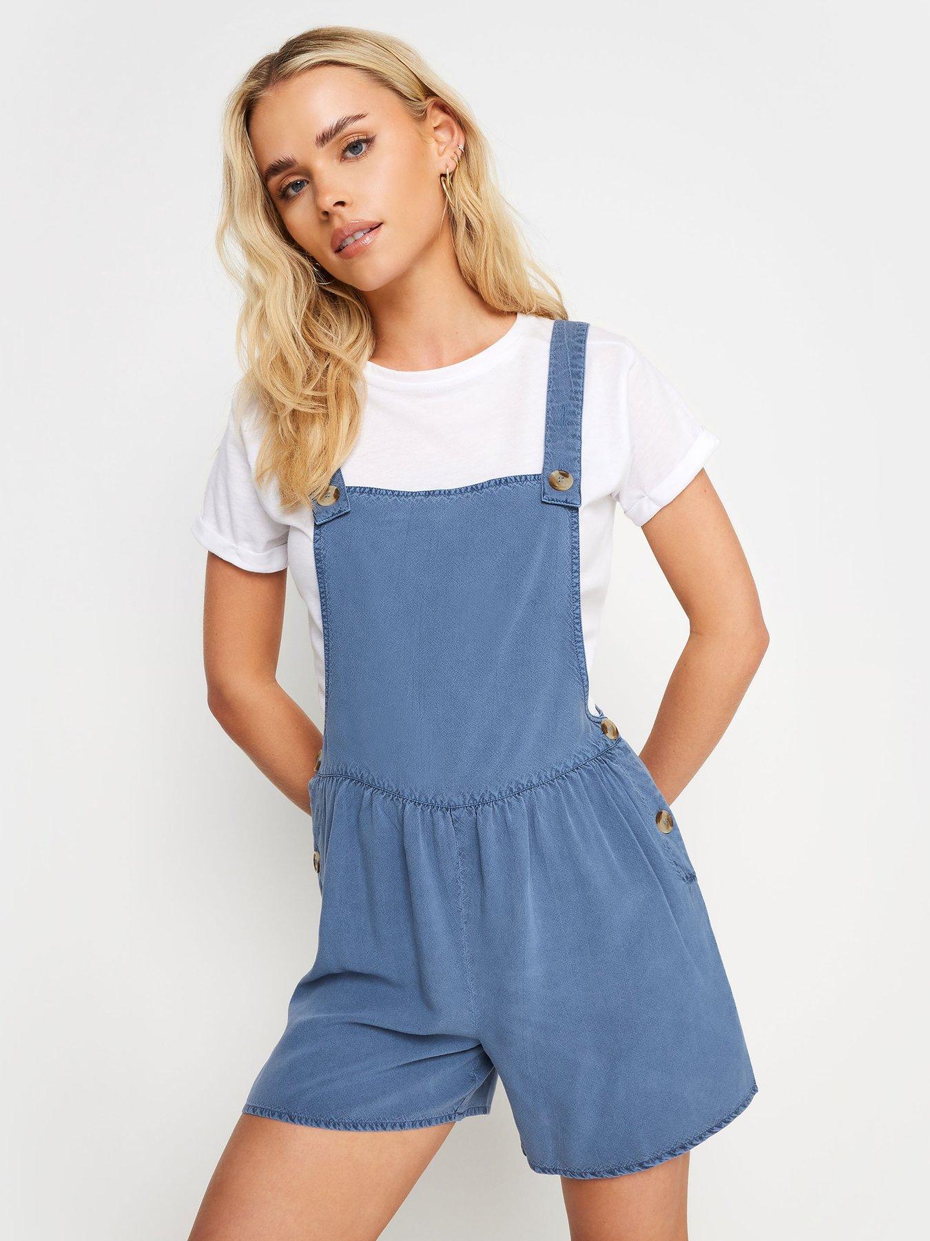 undefined Petite Blue Short Dungaree