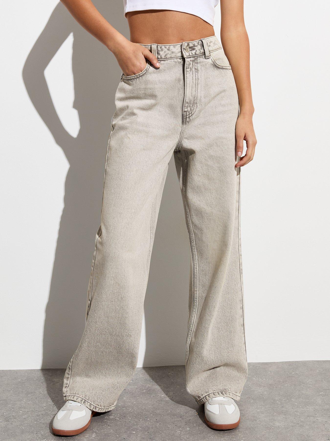 New Look Grey Adalae Rigid Denim Wide Leg Jeans Very Ireland