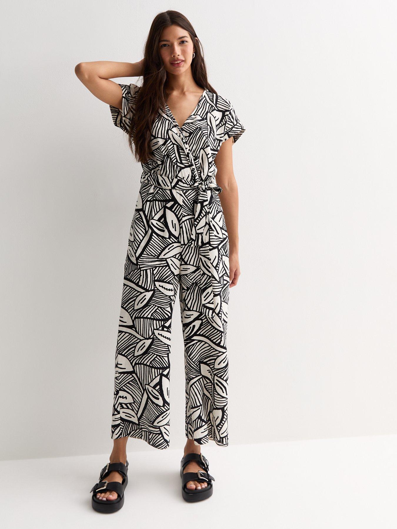 new-look-off-white-leaf-print-wrap-jumpsuit