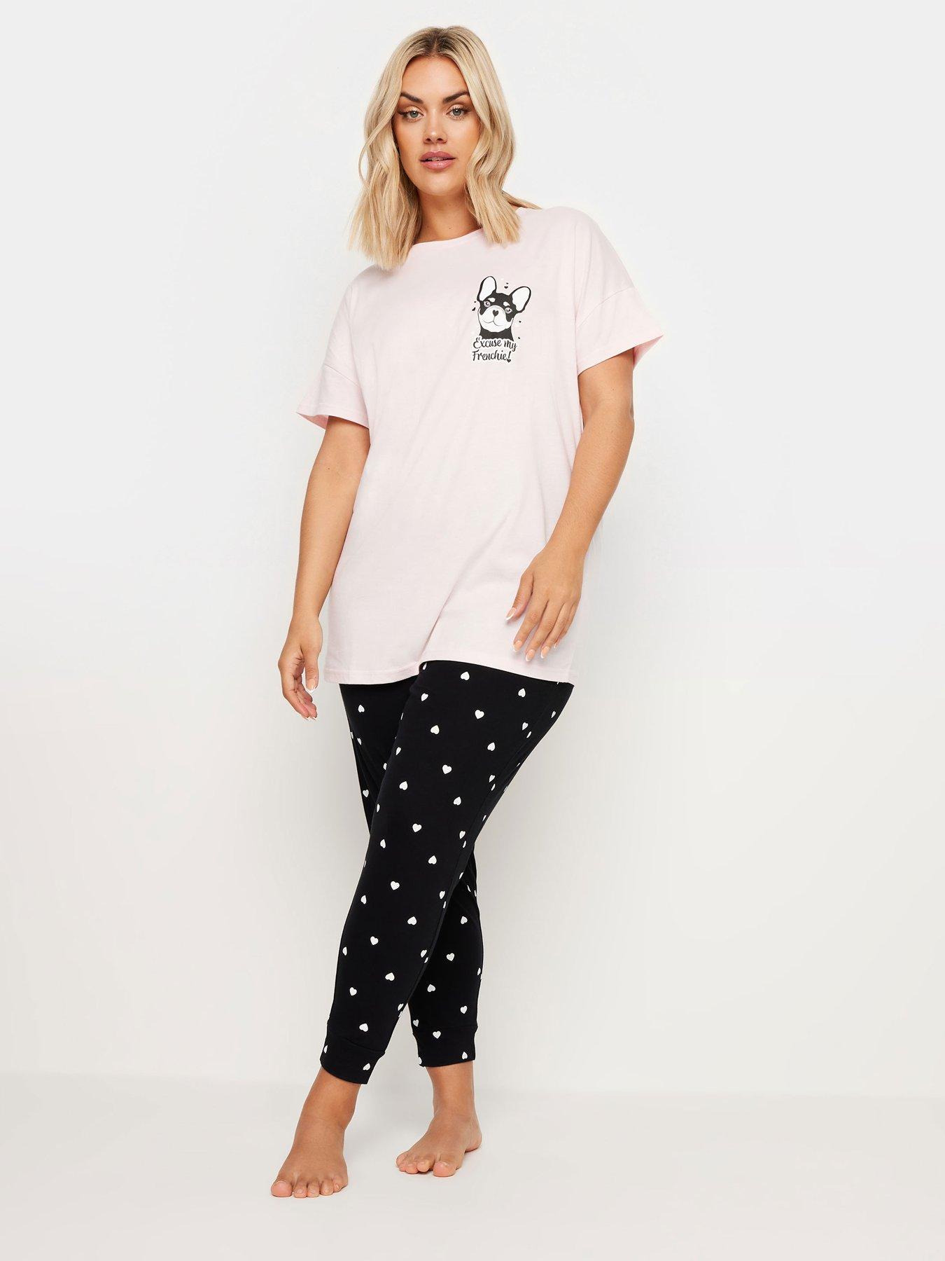 yours-curve-excuse-my-frenchie-sleep-tee-cuffed-pj-set-pinkback