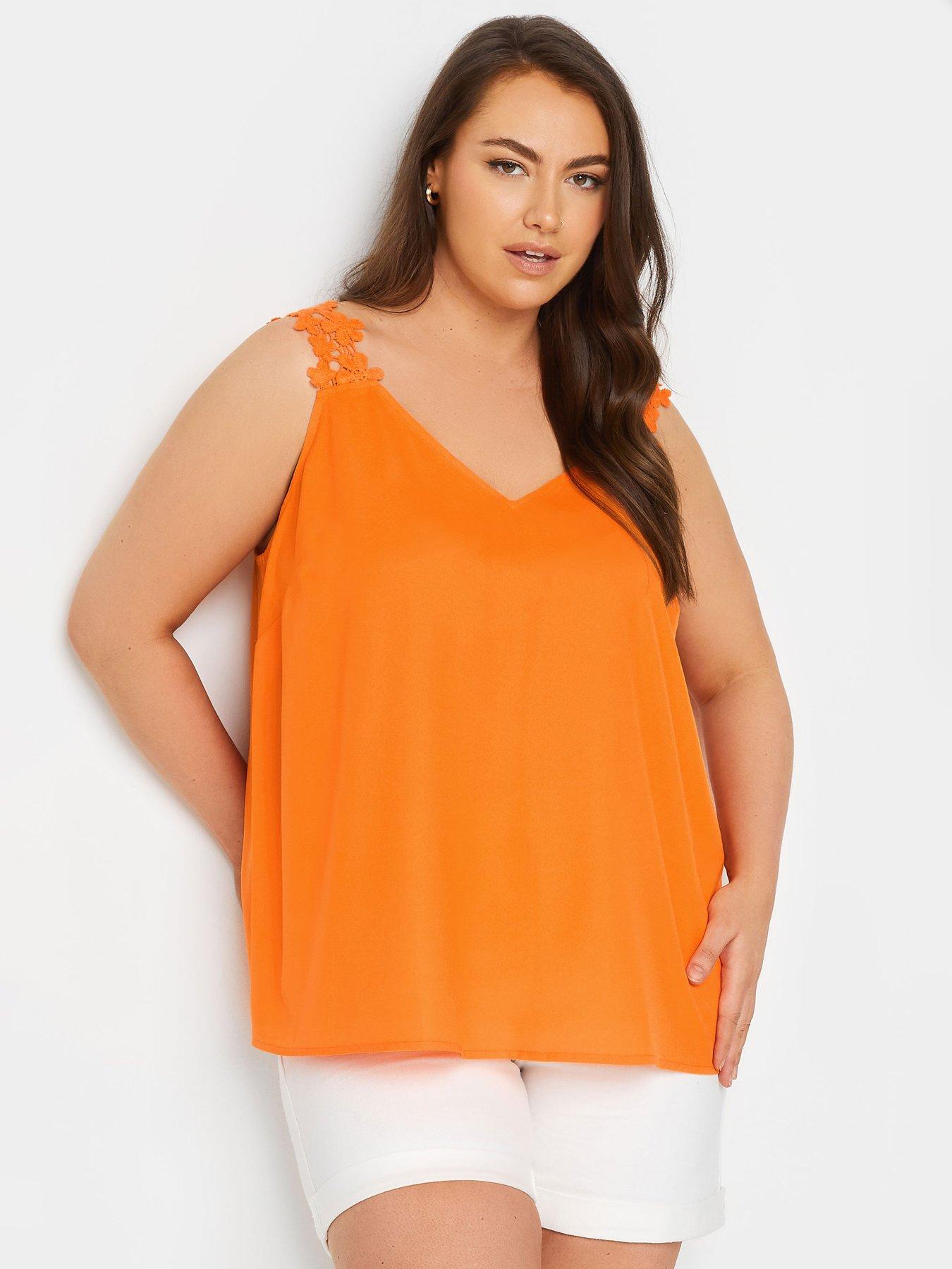 yours-curve-floral-trim-cami-orange