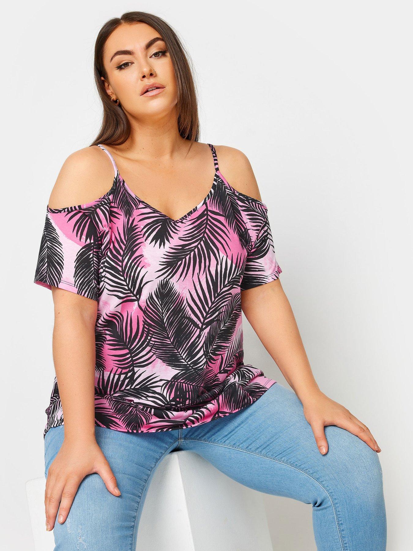 yours-curve-strappy-cold-shoulder-sunset-palm-blackfront