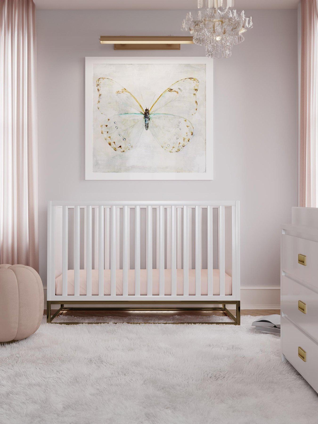 little-seeds-monarch-hillnbsphaven-3-in-1-convertible-wood-crib-with-metal-basenbsp--white-with-gold-base