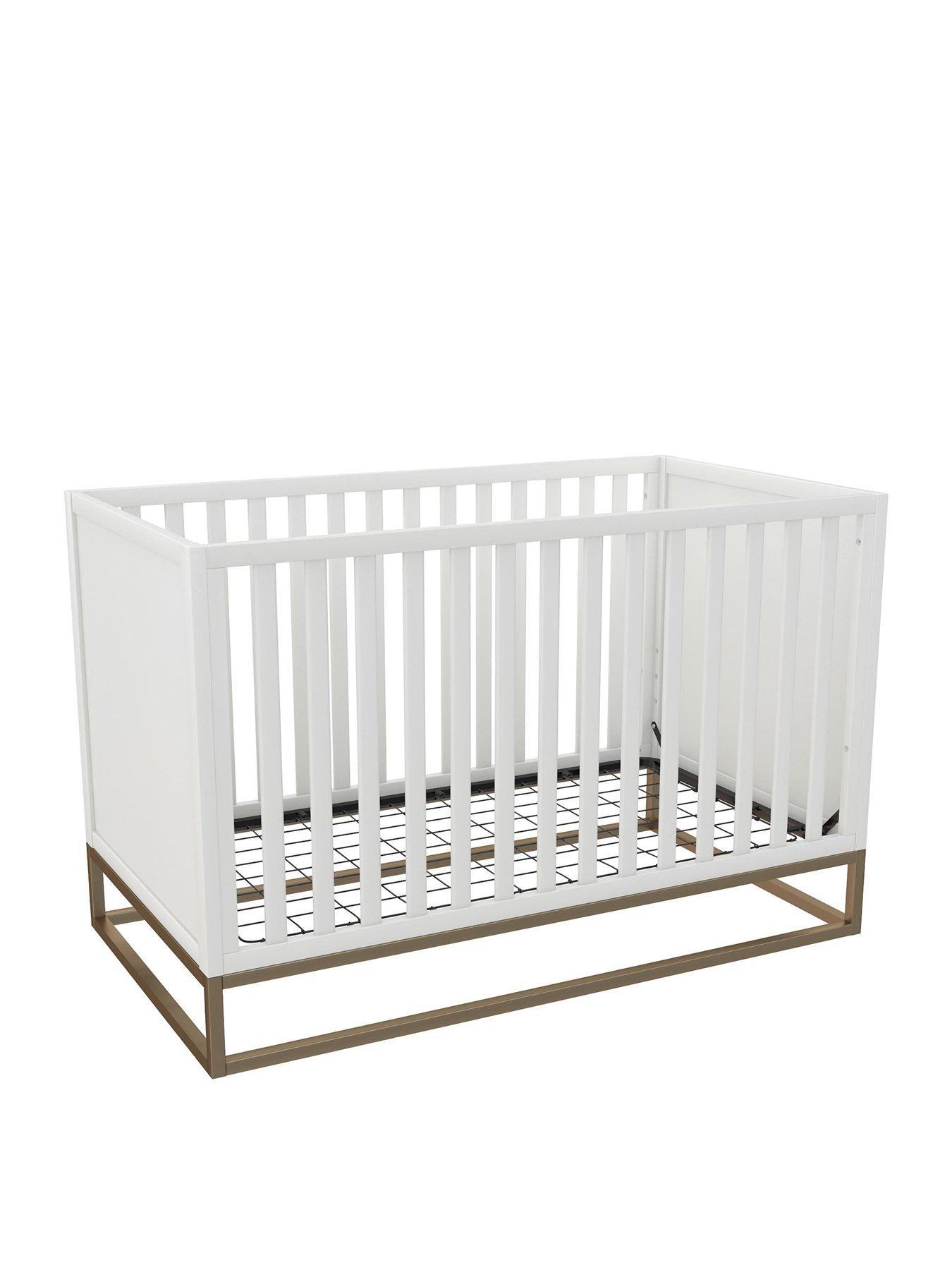 little-seeds-monarch-hillnbsphaven-3-in-1-convertible-wood-crib-with-metal-basenbsp--white-with-gold-basestillFront