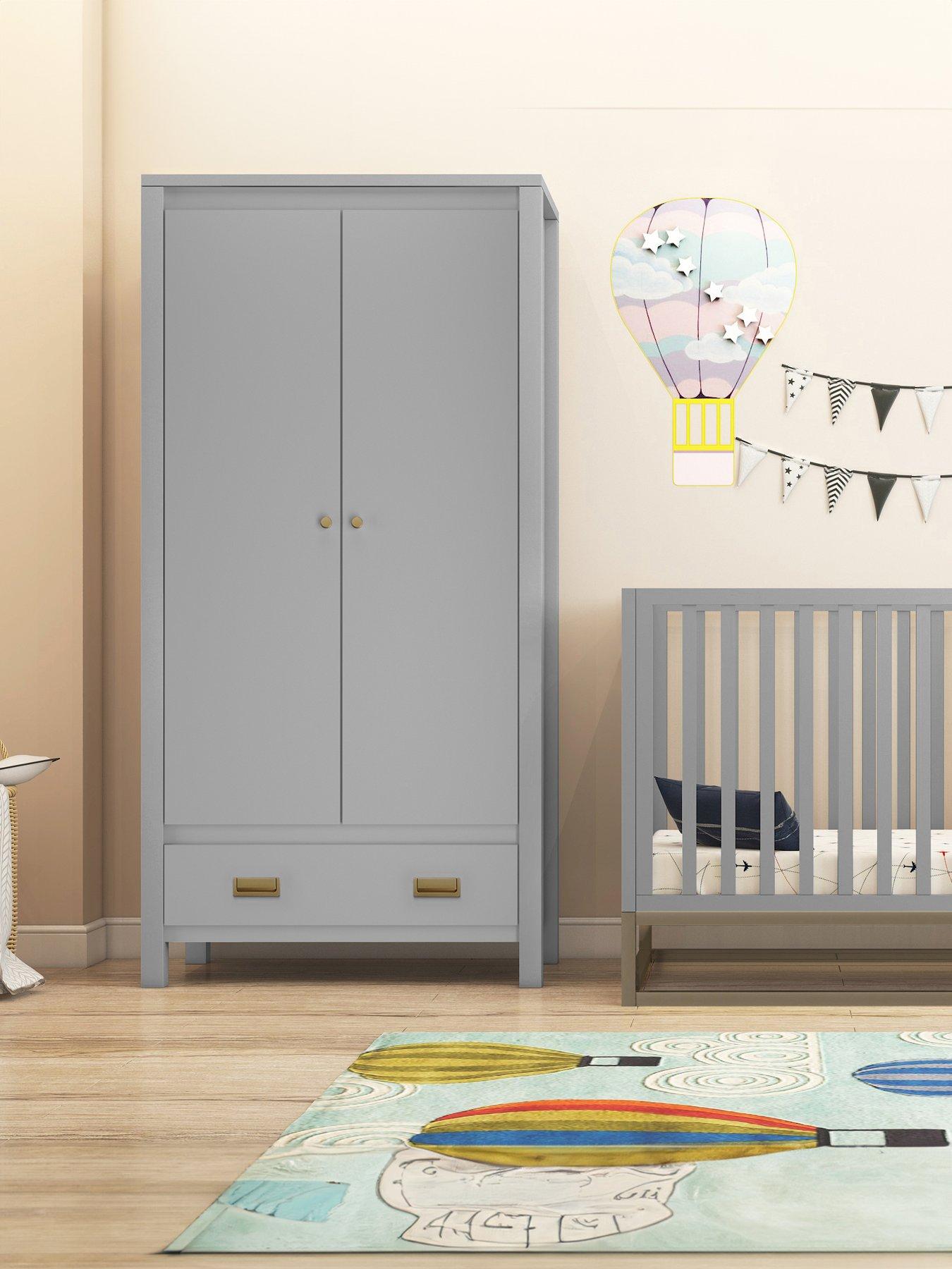 little-seeds-monarch-hillnbsphaven-2-door-nursery-wardrobenbsp--greygold