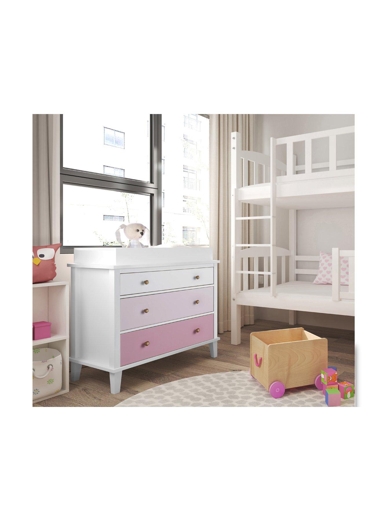 little-seeds-monarch-hill-poppy-nursery-3-drawer-changing-tablenbsp--whitepink