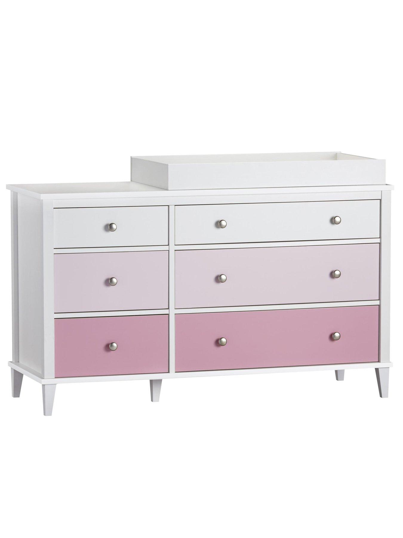 little-seeds-monarch-hill-poppy-nursery-6-drawer-changing-tablenbsp--whitepinkdetail