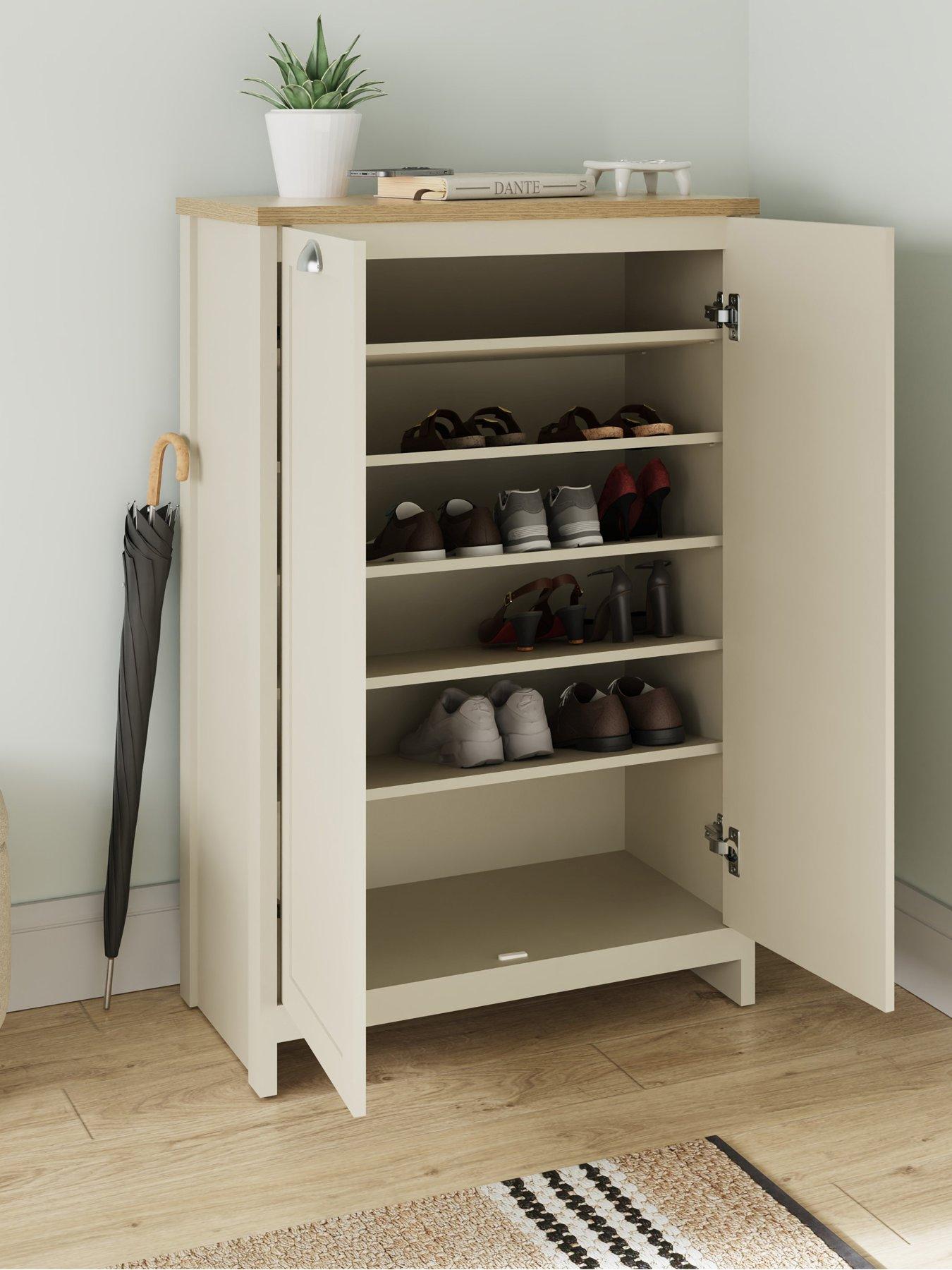 Image 3 of 6 of GFW Lancaster 2 Door Shoe Cabinet - Cream/Oak