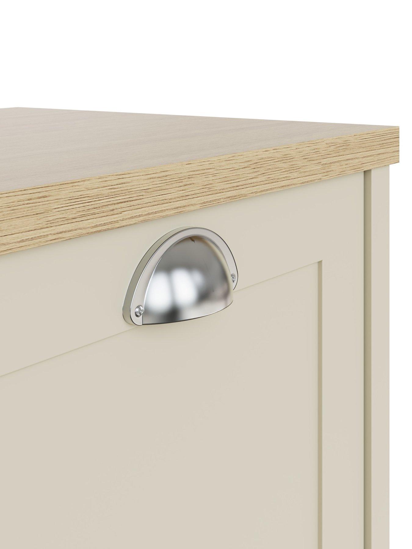 Image 4 of 6 of GFW Lancaster 2 Door Shoe Cabinet - Cream/Oak