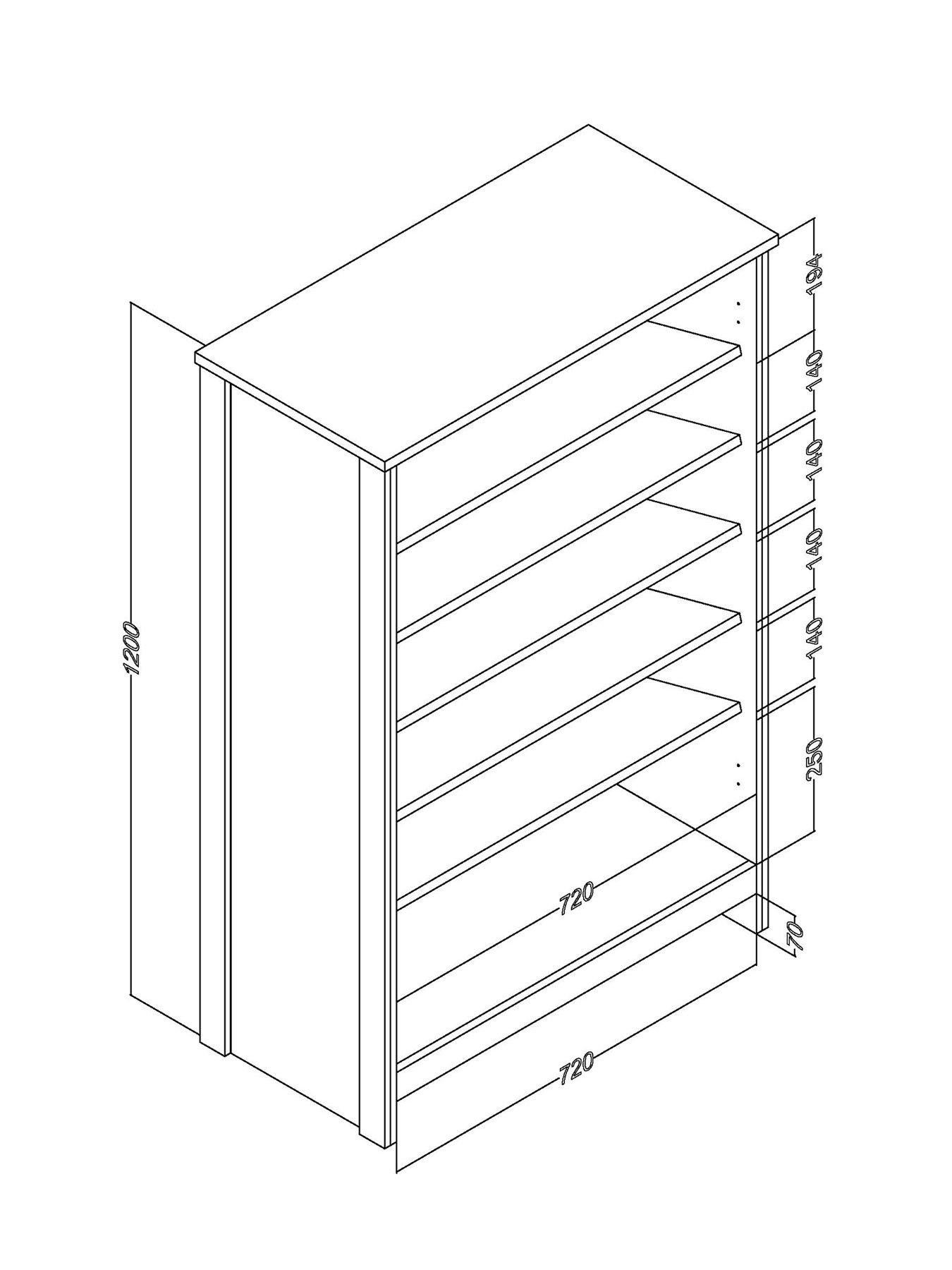 Image 6 of 6 of GFW Lancaster 2 Door Shoe Cabinet - Cream/Oak