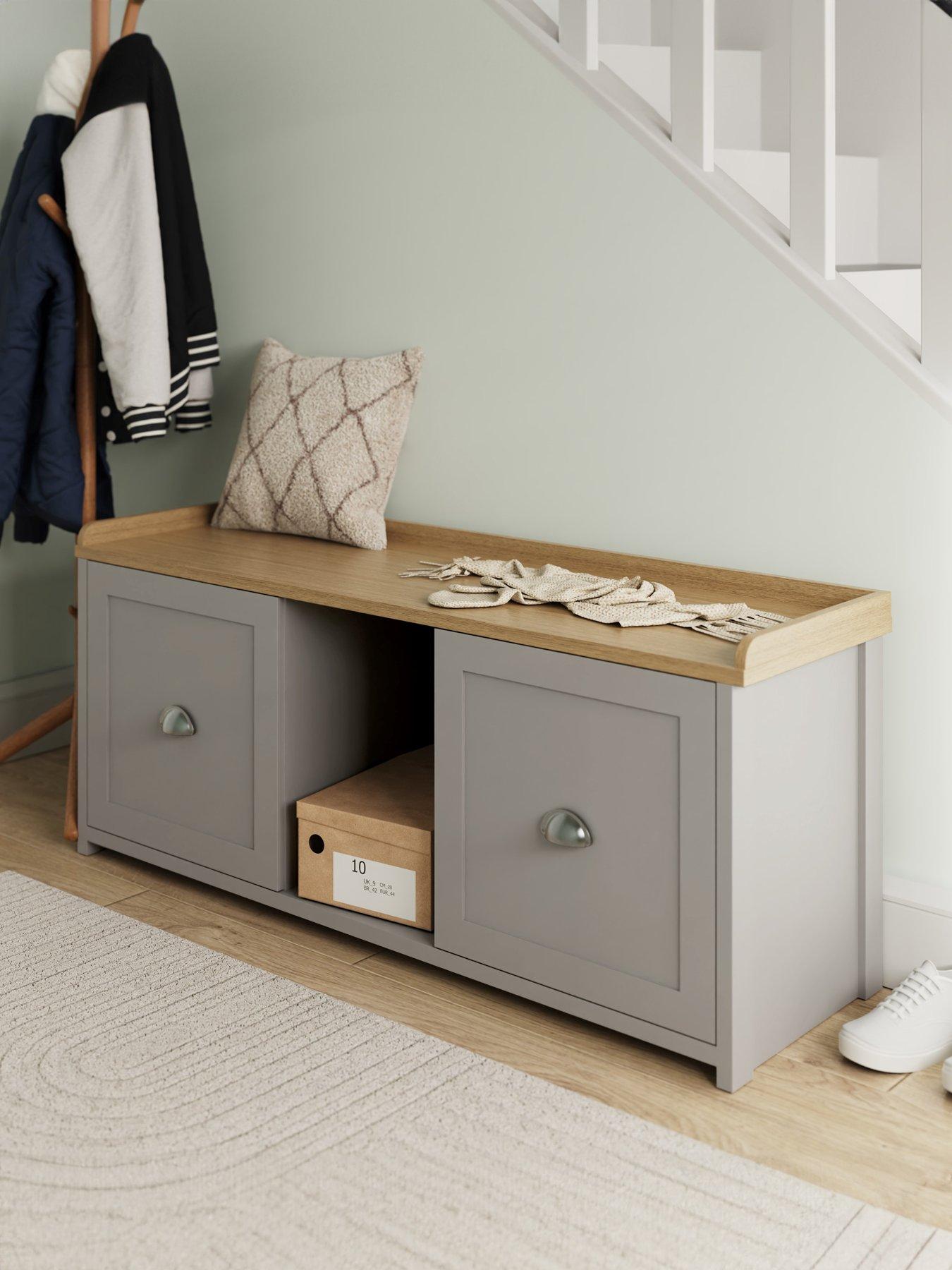 Image 1 of 6 of GFW Lancaster 2 Door Shoe Bench - Grey