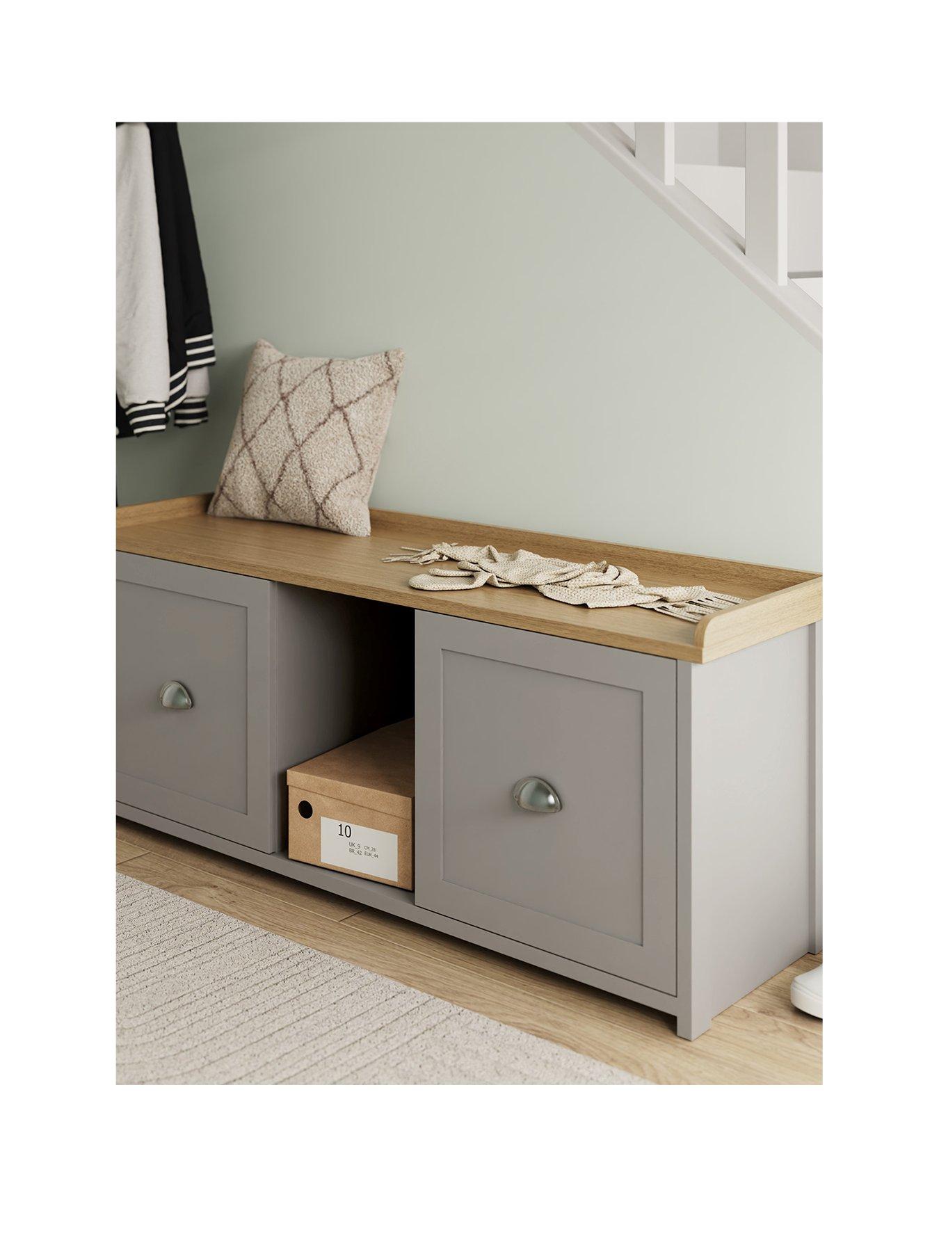 Image 2 of 6 of GFW Lancaster 2 Door Shoe Bench - Grey