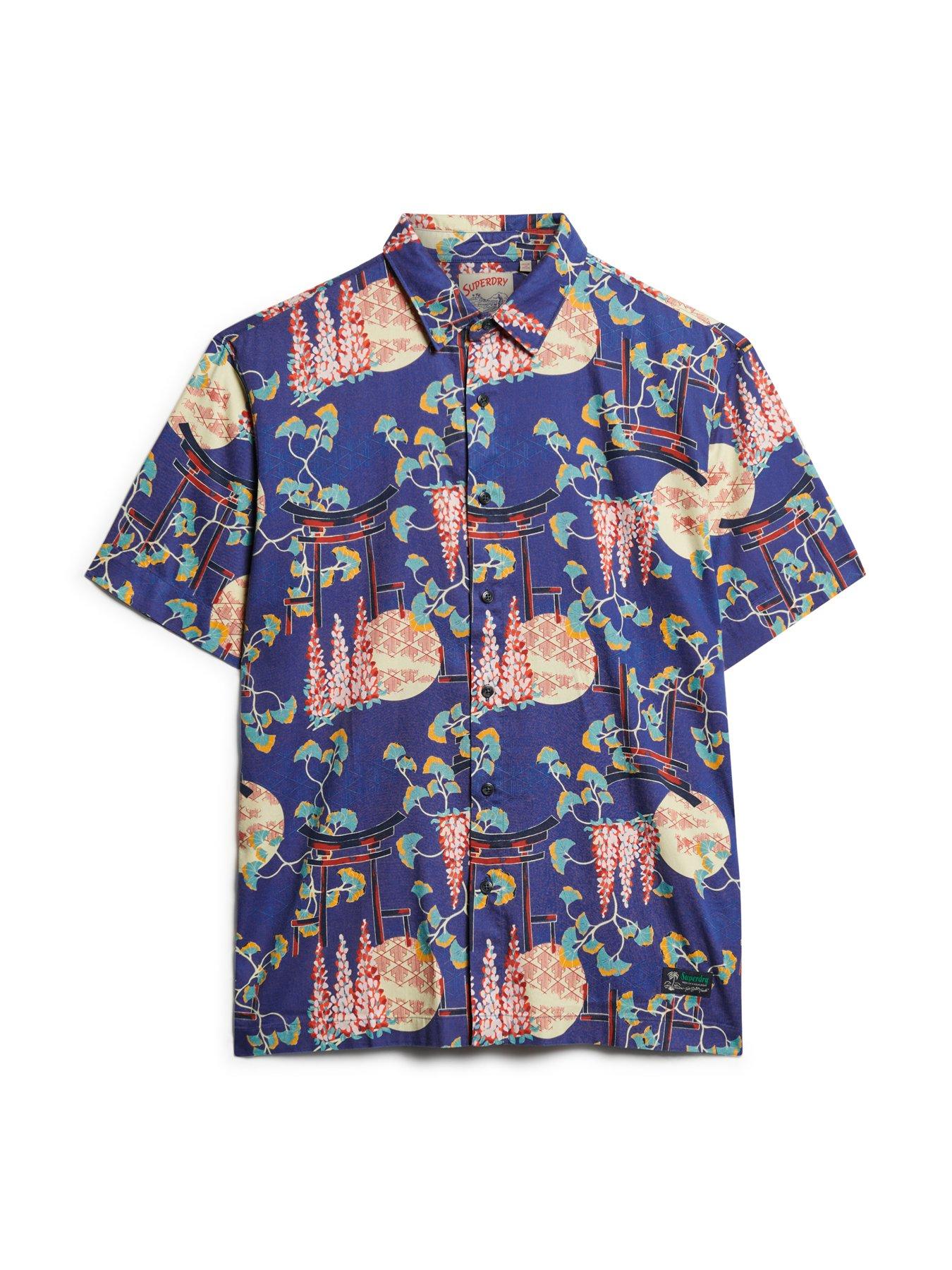 superdry-superdry-short-sleeve-hawaiian-print-resort-shirt-blueoutfit