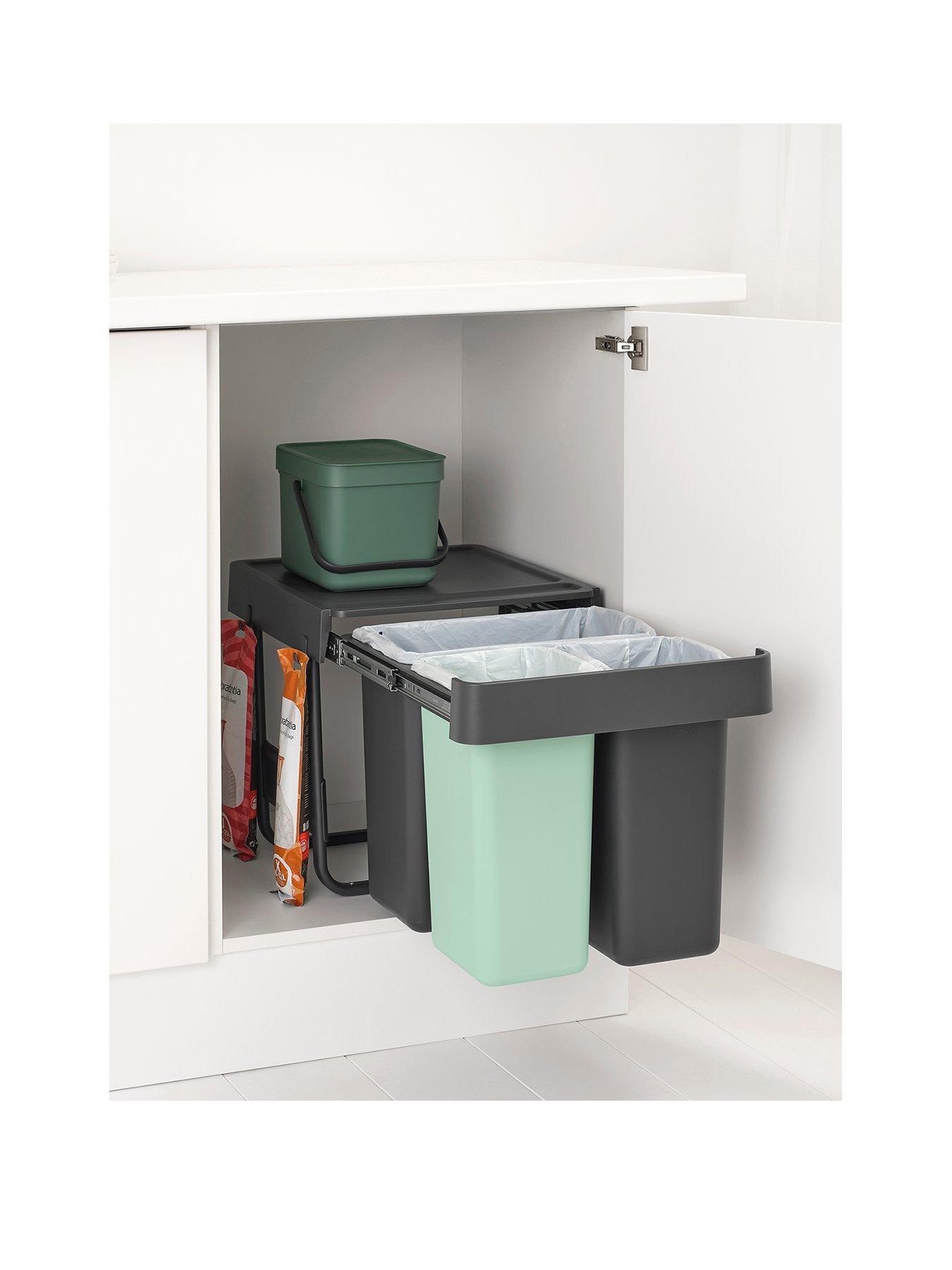 Image 1 of 8 of Brabantia Sort &amp; Go Built-In Bin &ndash; 10 + 10 + 20-litre capacity