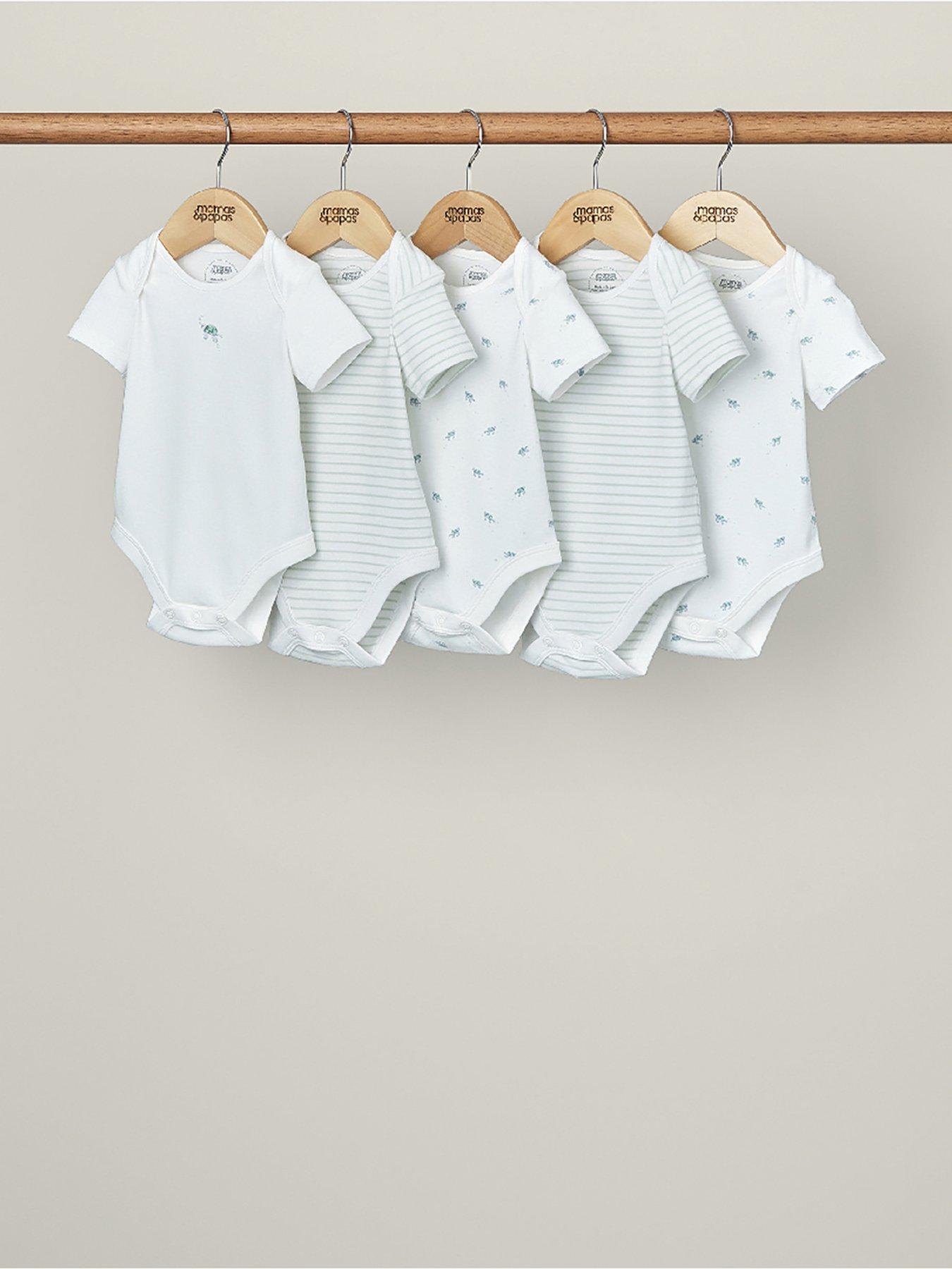 mamas-papas-baby-boys-5-pack-turtle-short-sleeve-bodysuits-bluestillFront