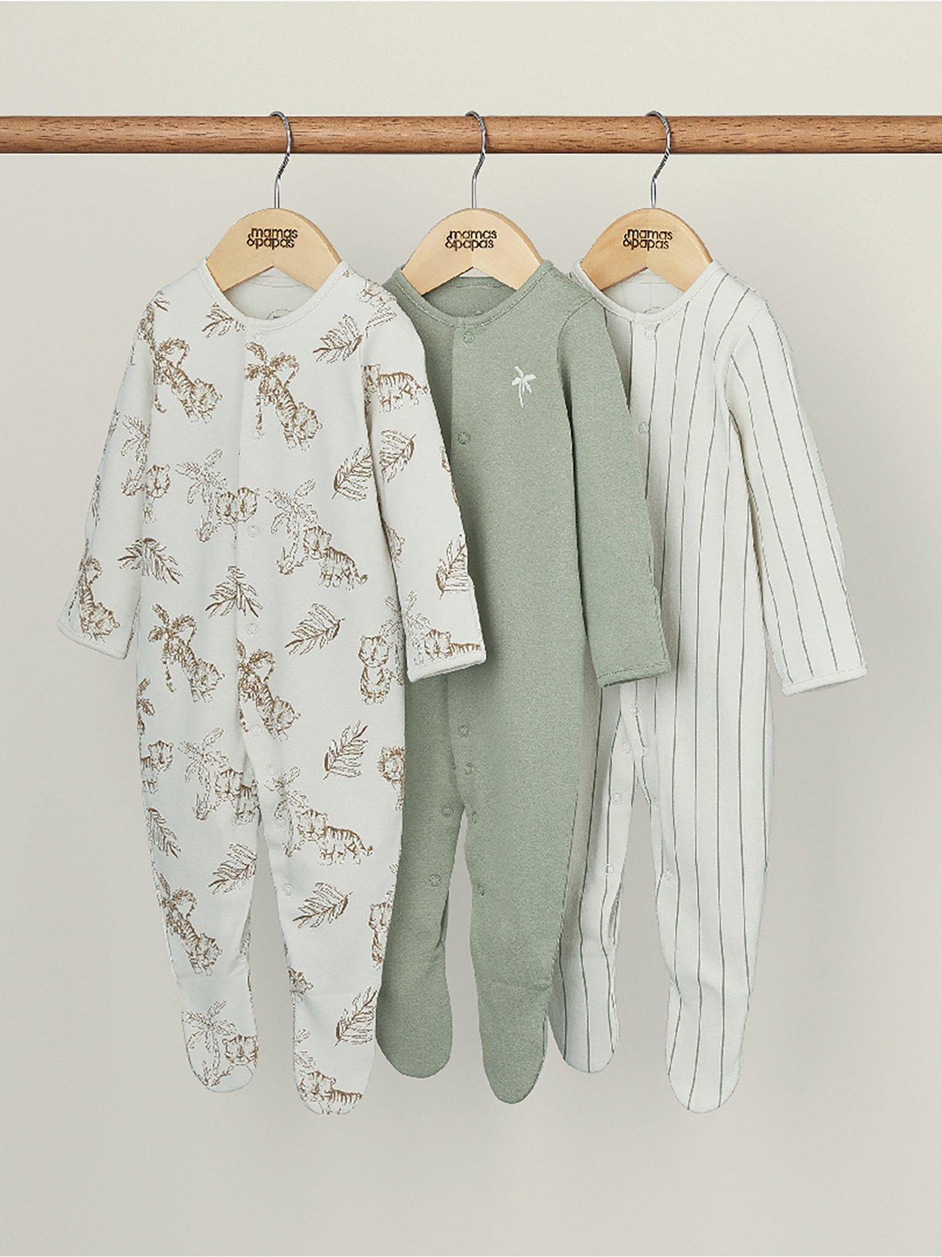 mamas-papas-baby-boys-3-pack-jungle-sleepsuits-beigestillFront