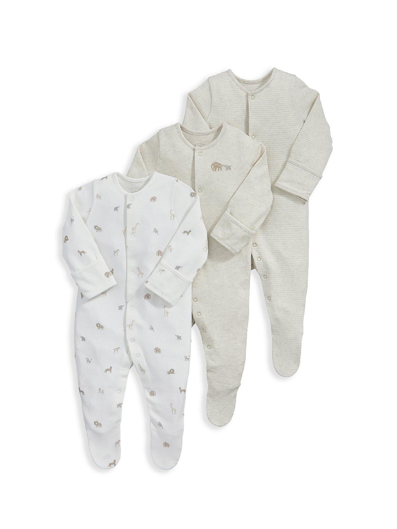 mamas-papas-unisex-baby-3-pack-born-wild-sleepsuits-sand