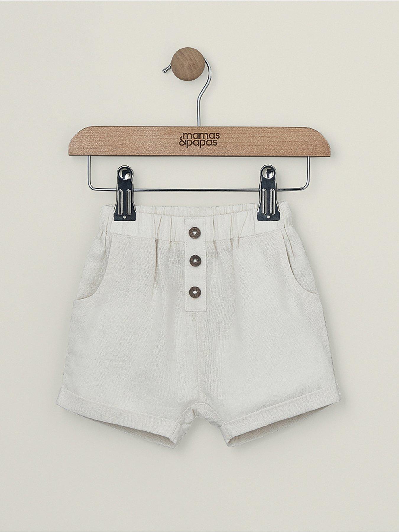 mamas-papas-baby-boys-linen-short-beigestillFront