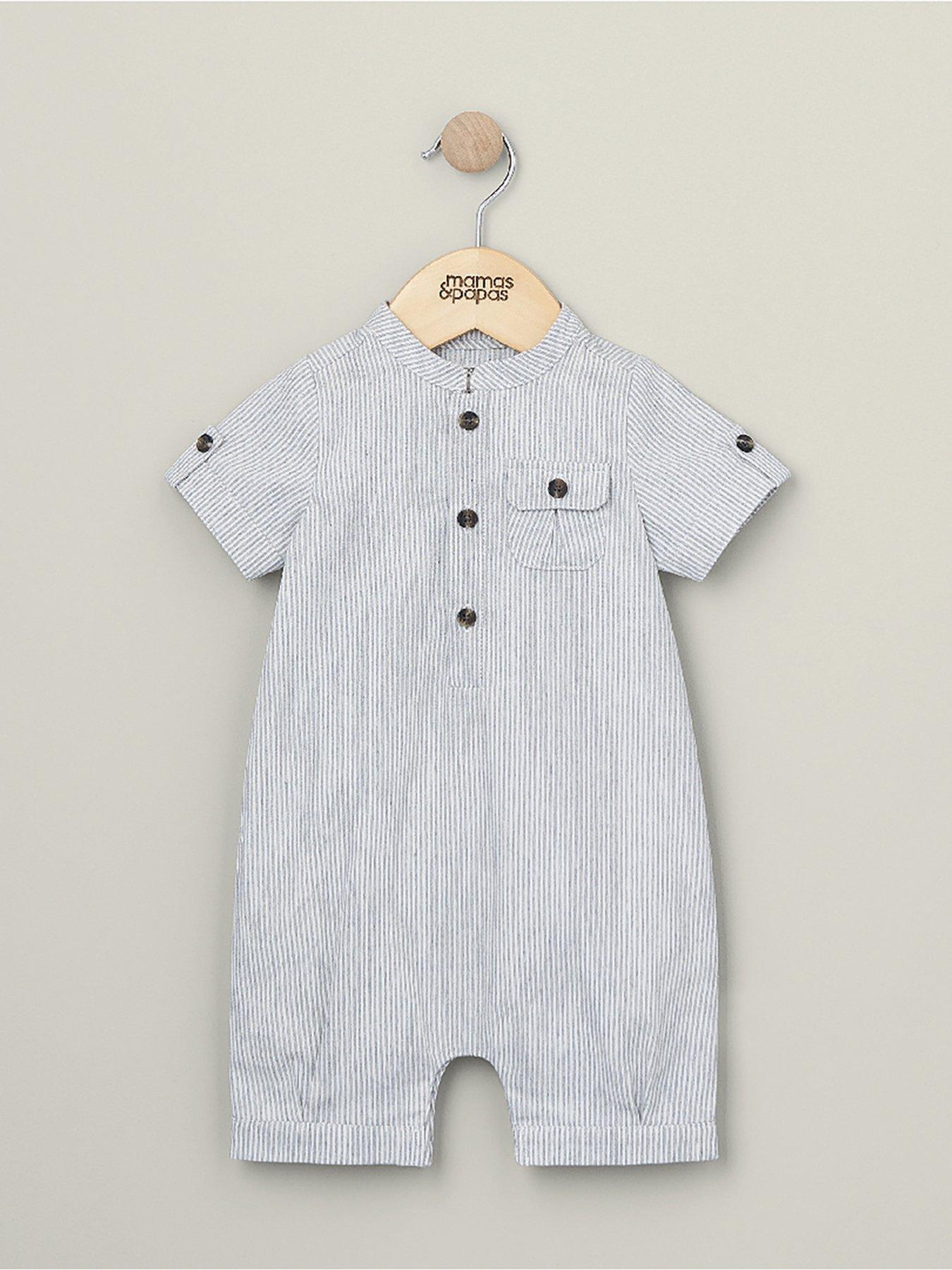 Image 2 of 2 of Mamas & Papas Baby Boys Stripe Romper - Multi
