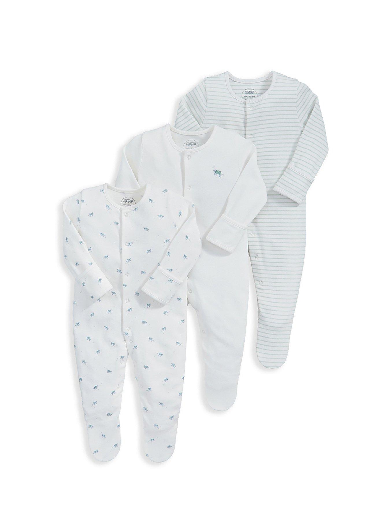 mamas-papas-baby-boys-3-pack-turtle-sleepsuits-bluefront