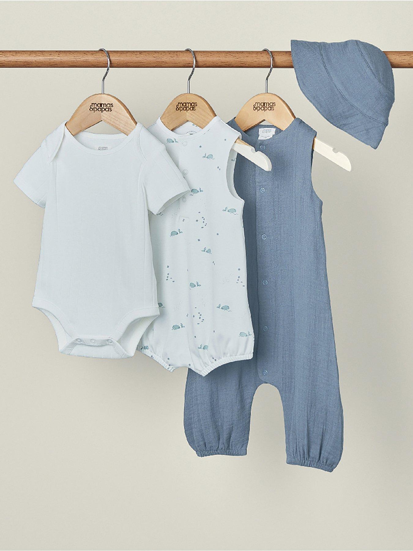 Image 2 of 5 of Mamas & Papas Baby Boys 4 Piece Whale Starter Set - Blue