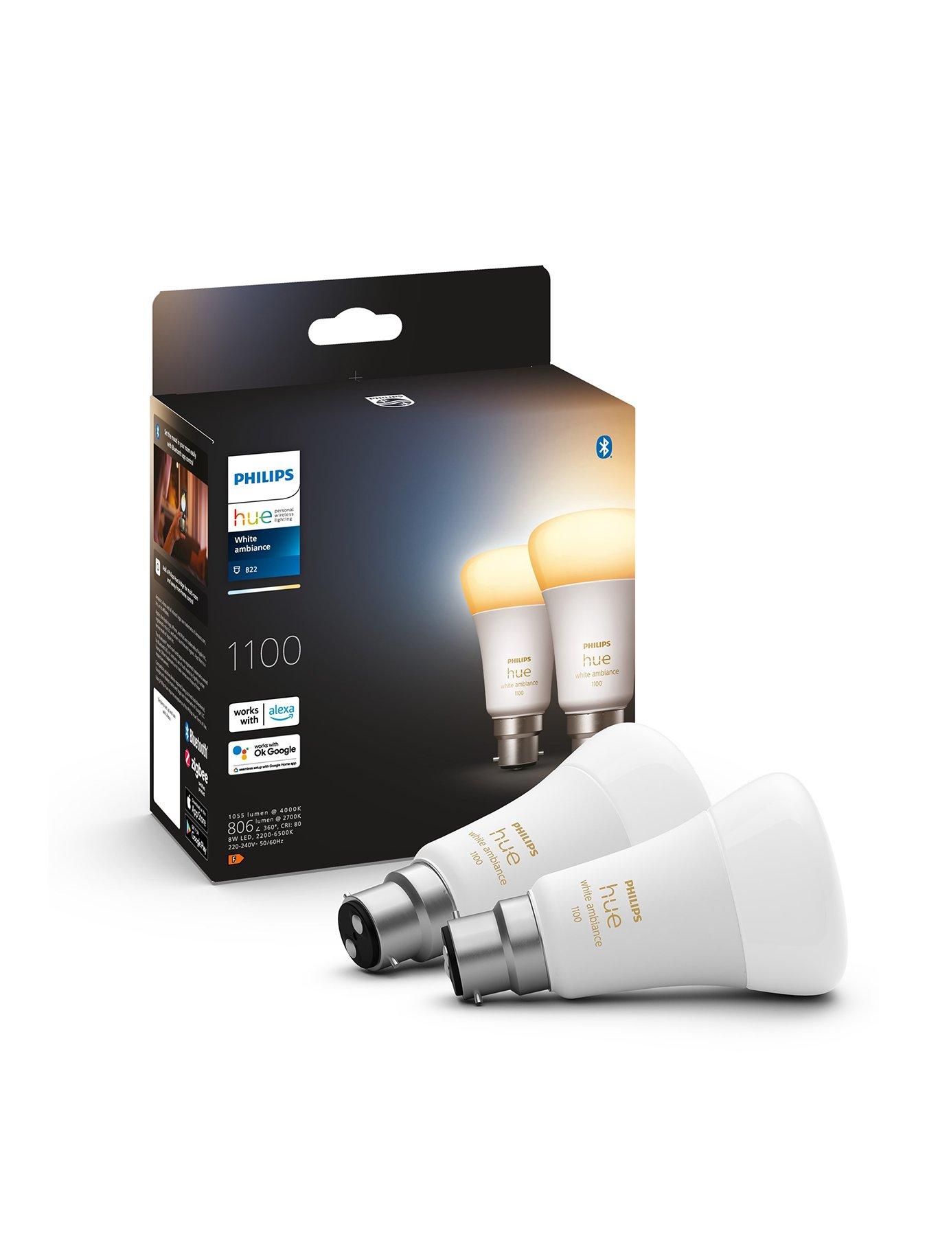 Image of Philips Hue WA 8W A60 B22 Smart LED Bulbs 2-Pack